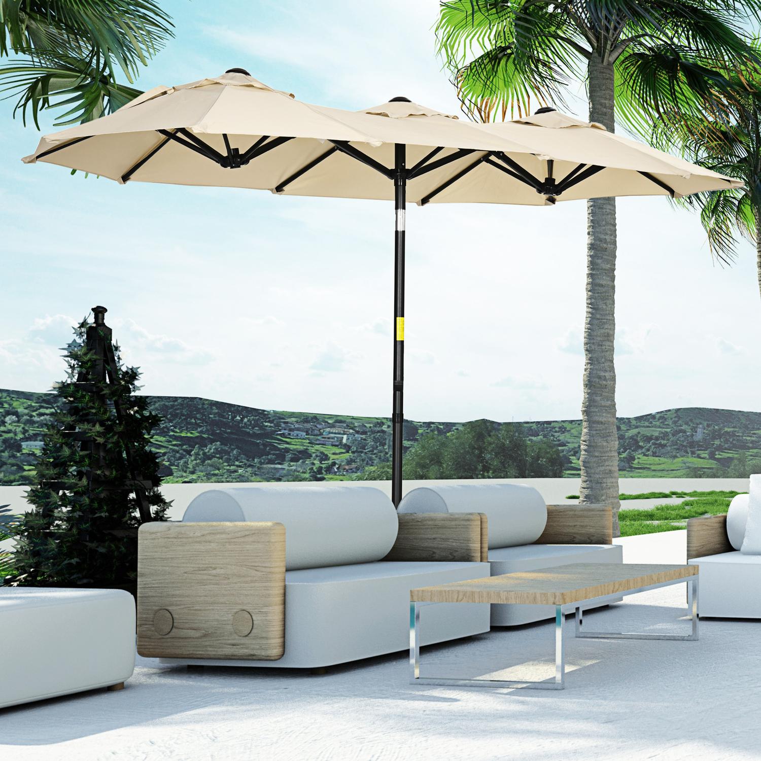 Garden Market Paraply, 285x147cm, Tilt & Wind Roof