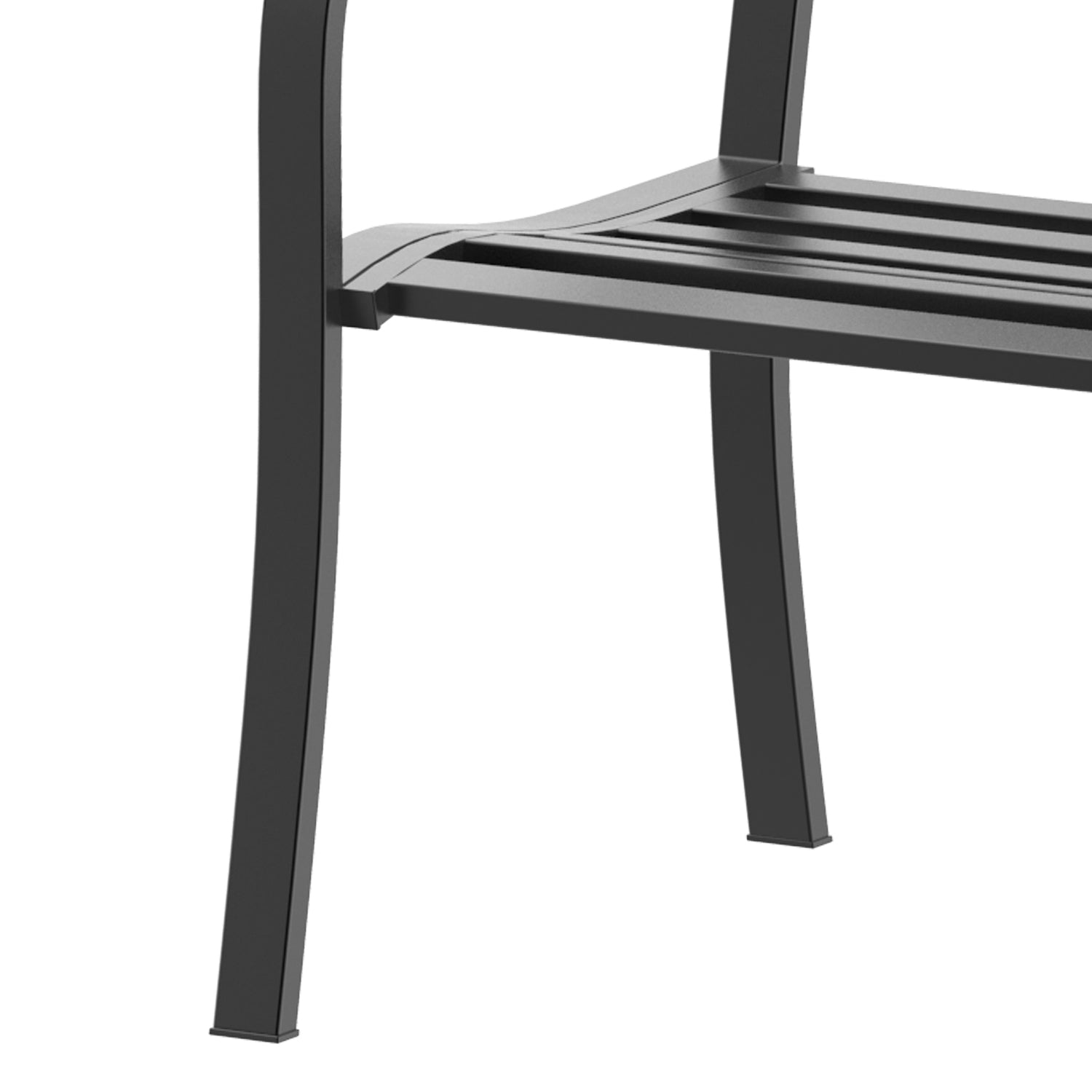 Garden Steel 2-Sits Bänk – Svart, B127 x D60 x H87Cm