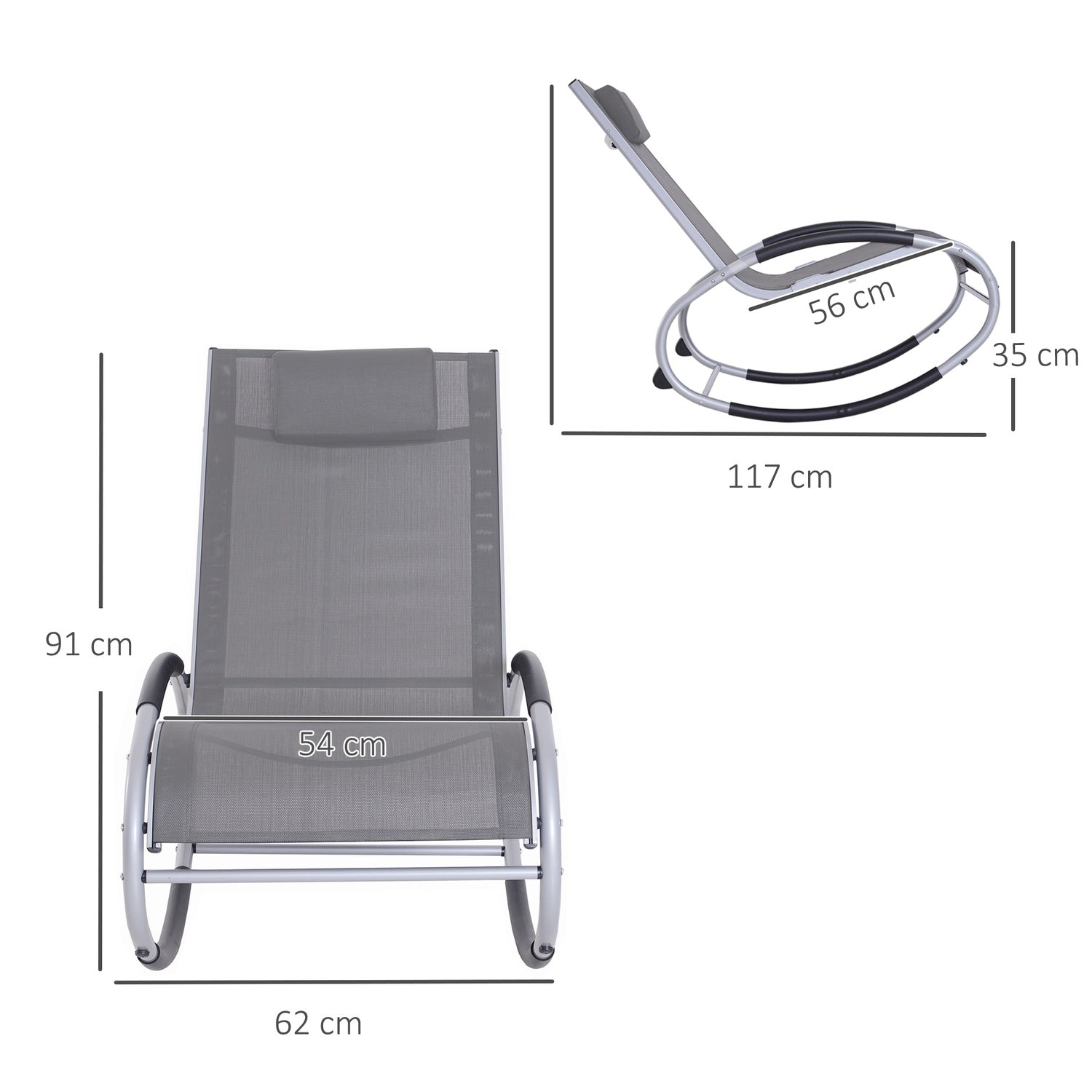 Garden Swing Lounger med kudde, väderbeständig aluminium