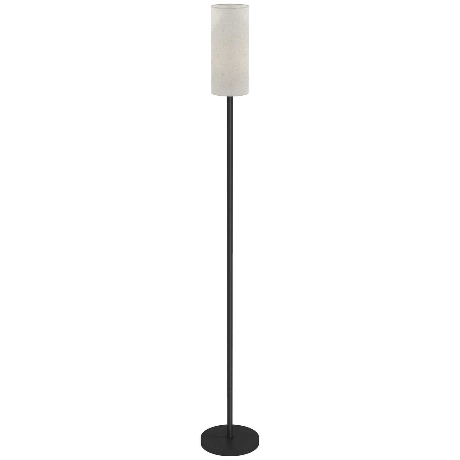 Stojací lampa s látkovým stínidlem, paticí E27 a nožním vypínačem