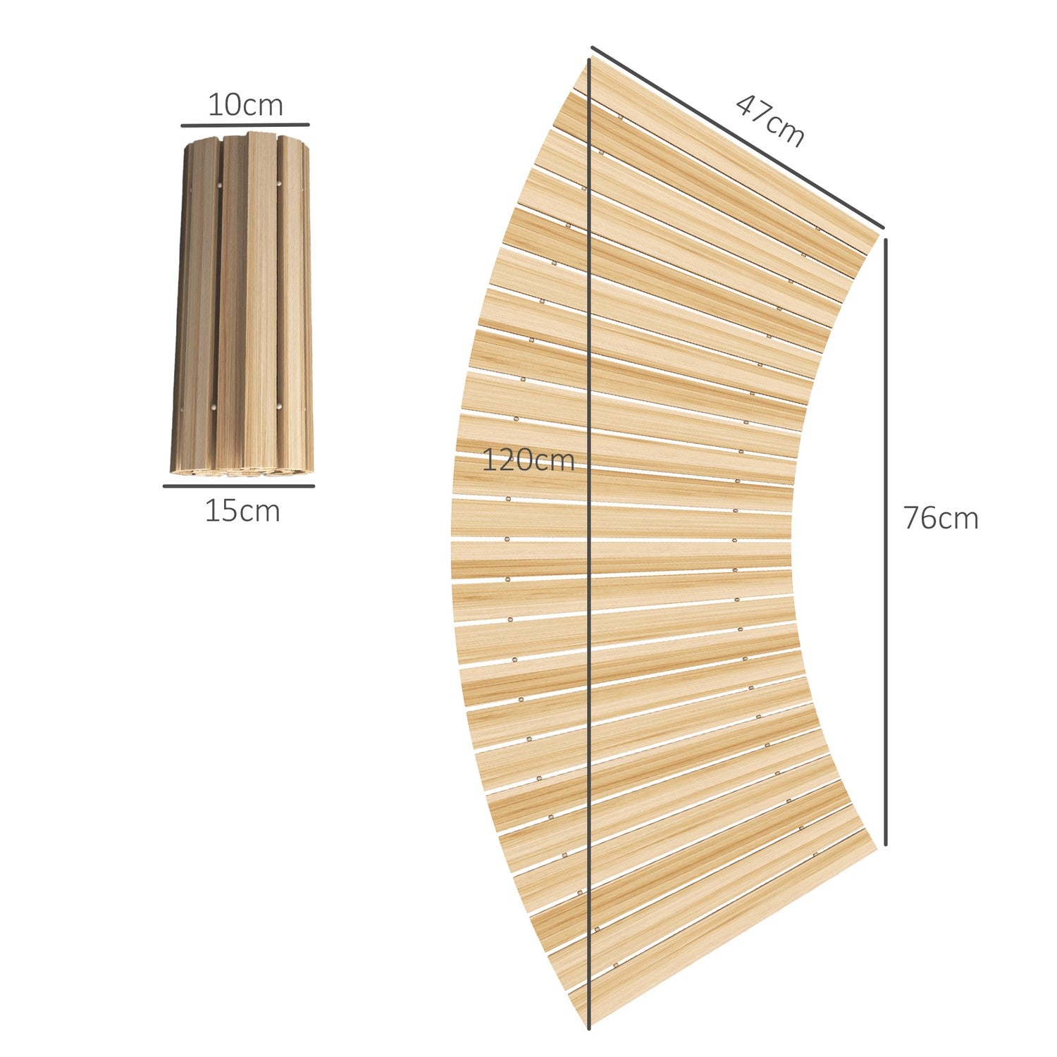 Zahradní chodník z jedlového dřeva, dekorativní rolovací díly, 120 cm