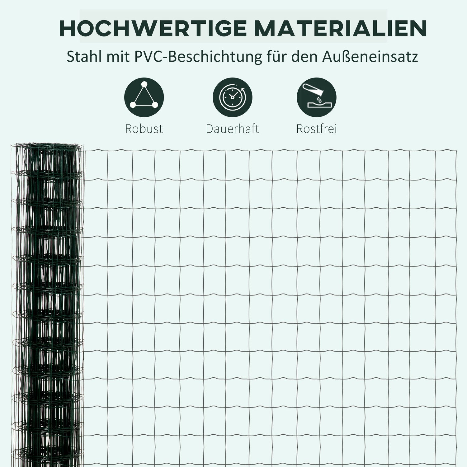 Green Steel Aviary Wire Mesh Trädgårdstaket, 10 x 1,68 m