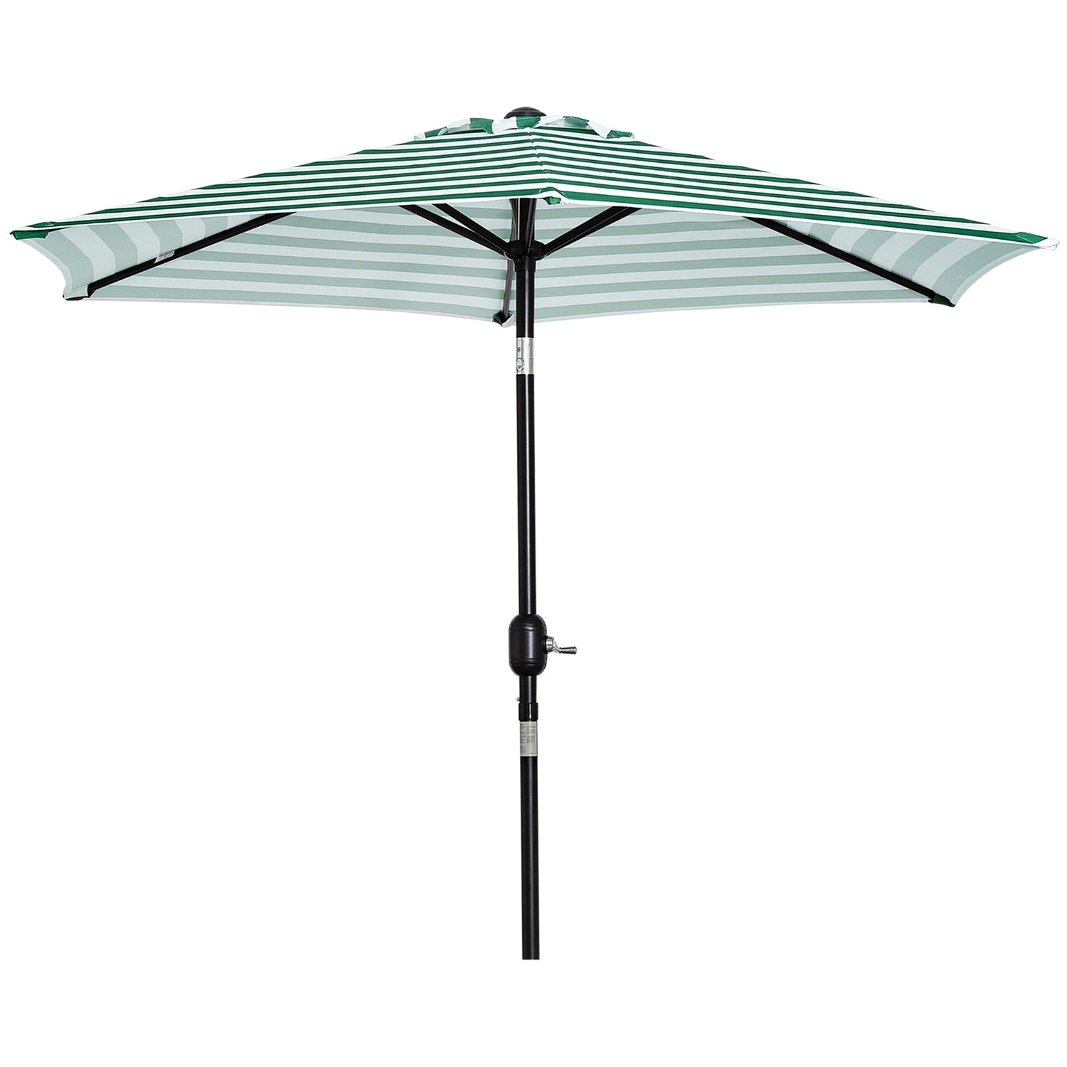 Green Stripe Steel Garden Parasoll – Ø230 x 216 cm