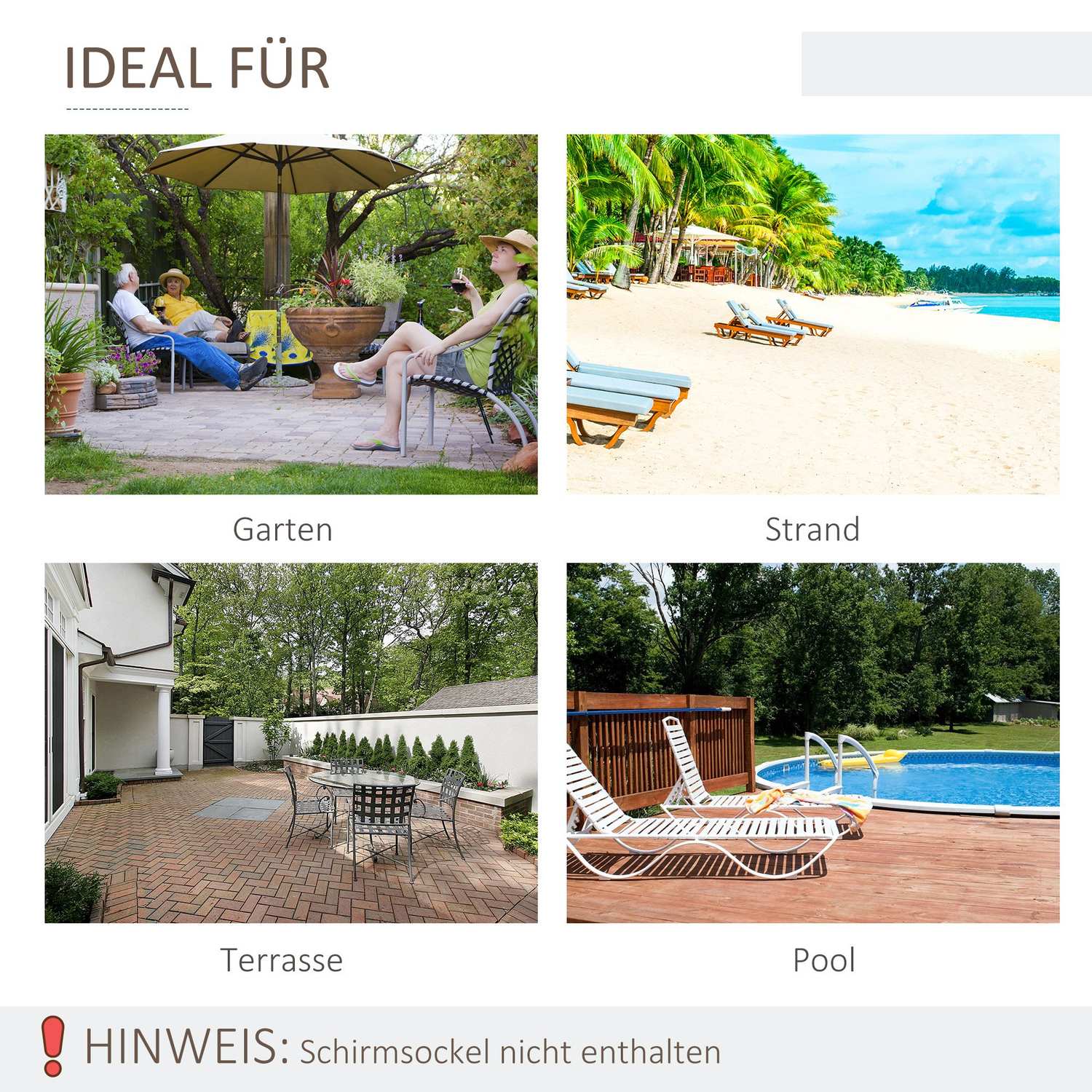 Green Stripe Steel Garden Parasoll – Ø230 x 216 cm