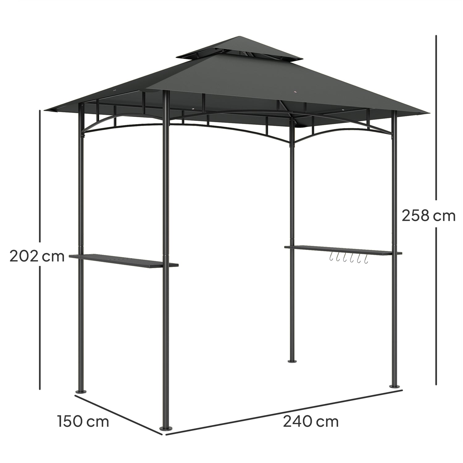 Grilovací altán s LED osvětlením, vodoodpudivý, s UV ochranou