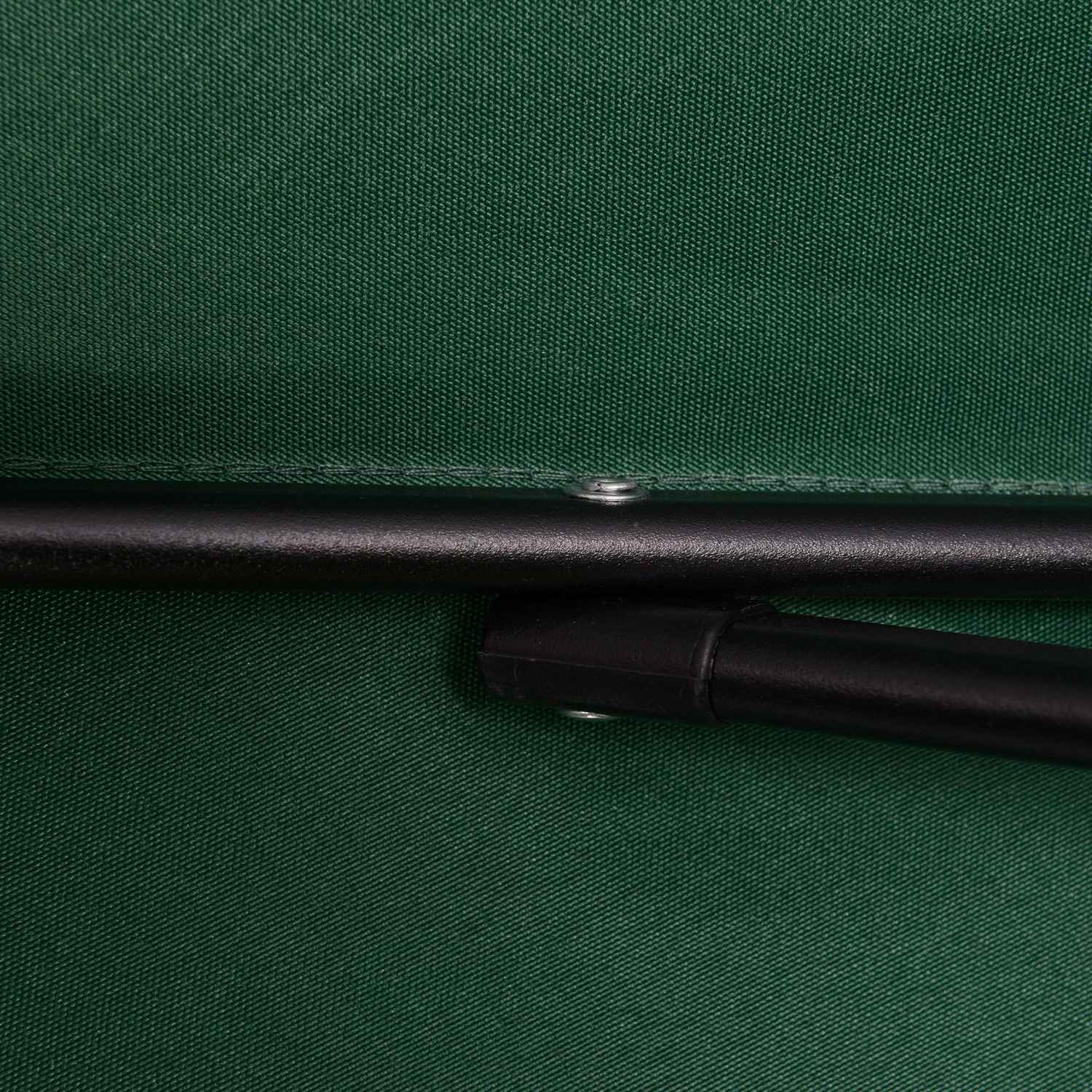 Zelený šestihranný slunečník Ø196 cm, odolný proti větru, na pláž i zahradu