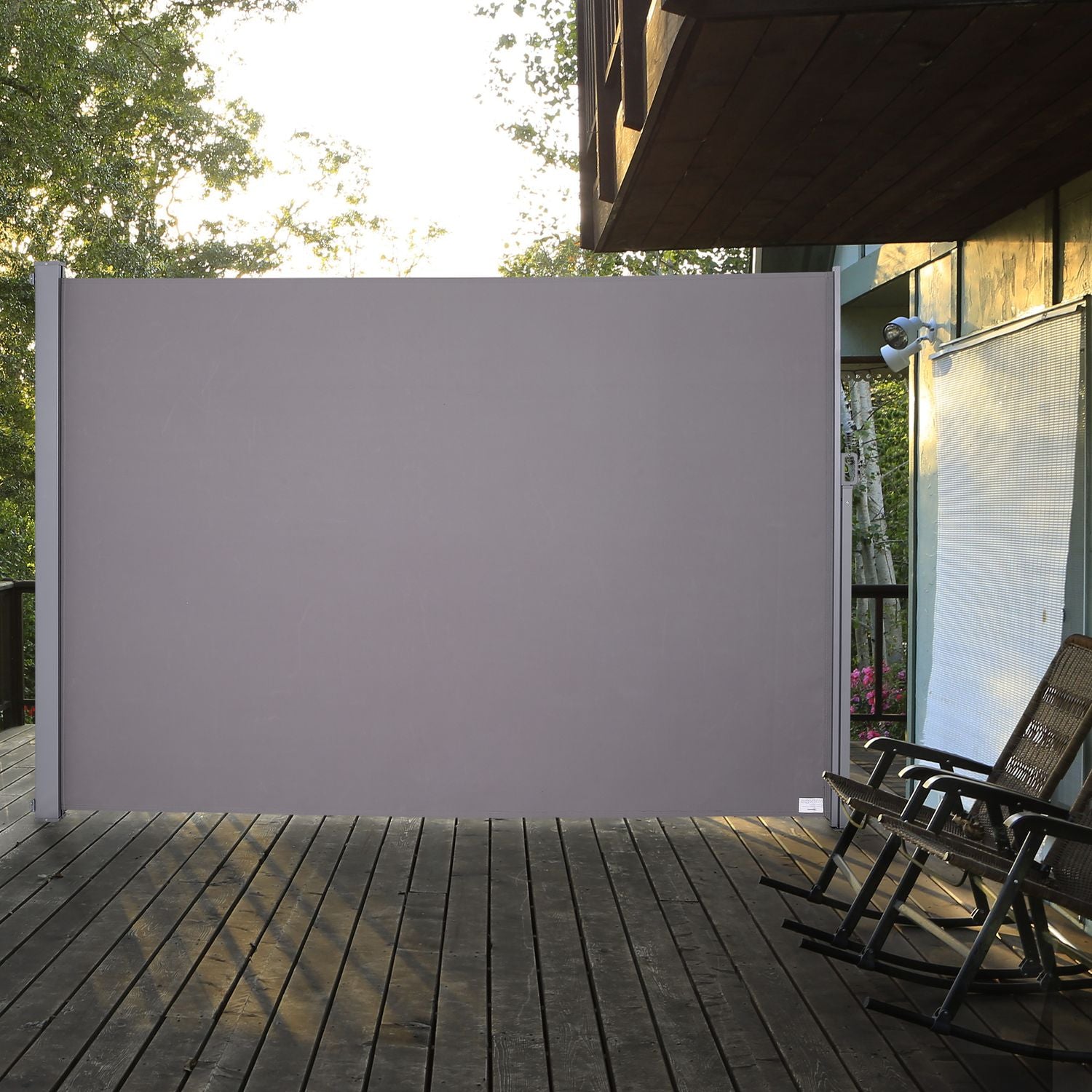 Grå polyester sidomarkisgardin, 300x200cm Sekretess & solskydd