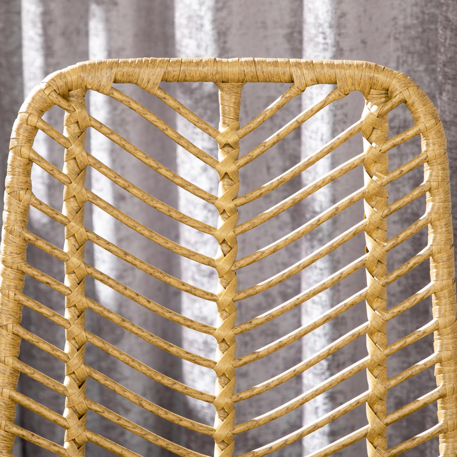Gula stålbarstolar Set om 2 med ryggstöd, Boho Design