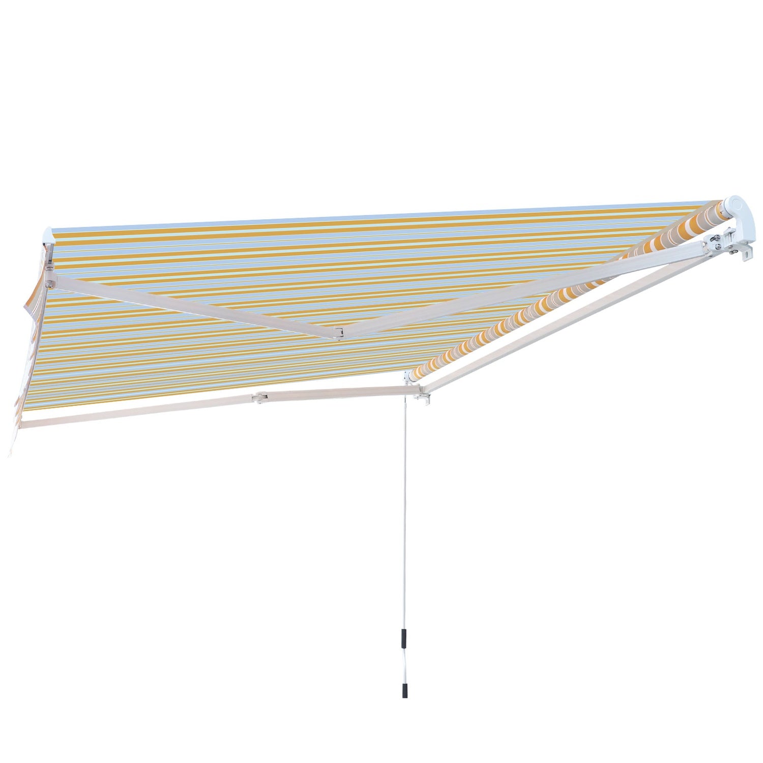 Gulbeige solskyddsmarkis med handvev, aluminium