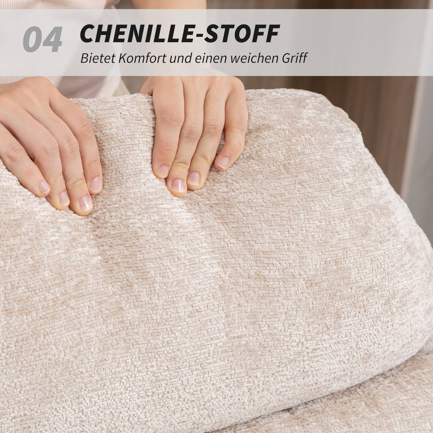 Gungstol med stålben och träbas, krämvit