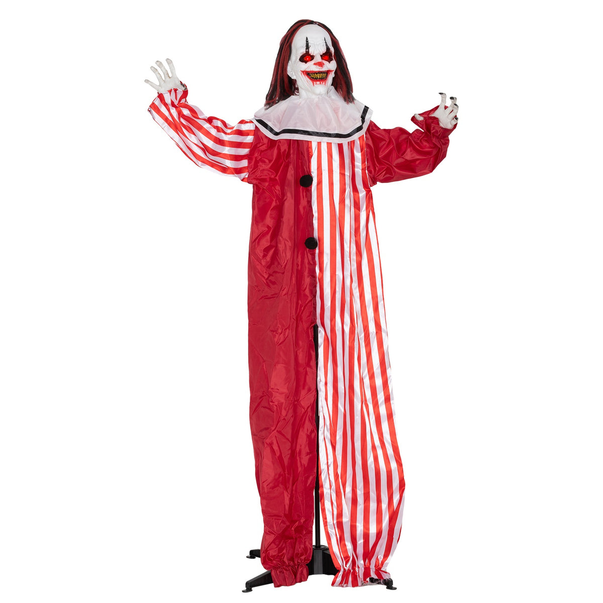Halloweenská dekorace klaun, 165 cm, LED světla, zvukové efekty