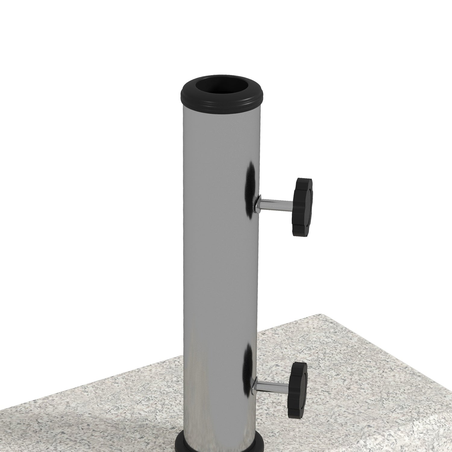 Půlkruhový podstavec pod slunečník, žulový, 25 kg, pro tyče 32–48 mm