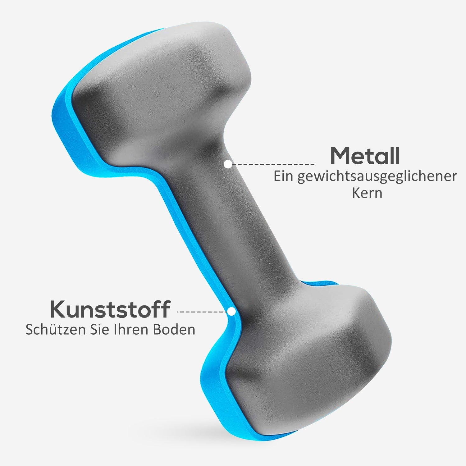 Hantelset med ställ – 6 vikter: 2x1kg, 2x3kg, 2x5kg