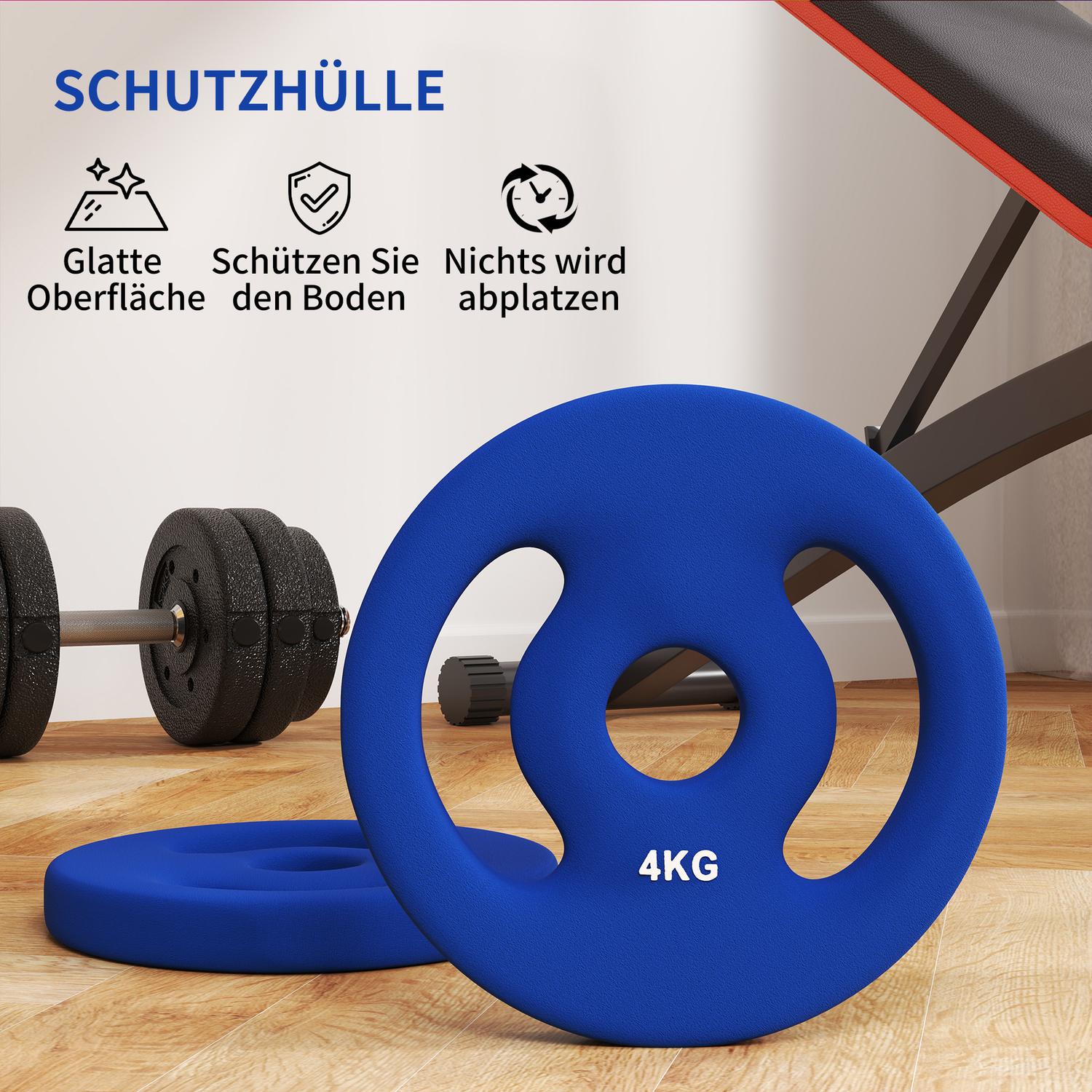 Sada činek, 2 × 4 kg, modrá, vhodná pro tyč 30 mm