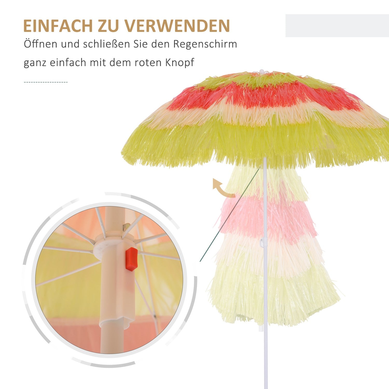 Hawaiian Beach Paraply – Färgglatt, 160 cm i diameter