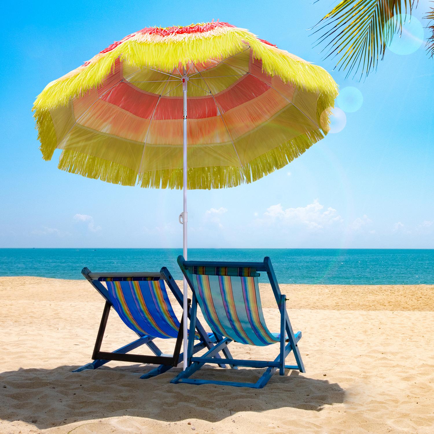Hawaiian Beach Paraply – Färgglatt, 160 cm i diameter