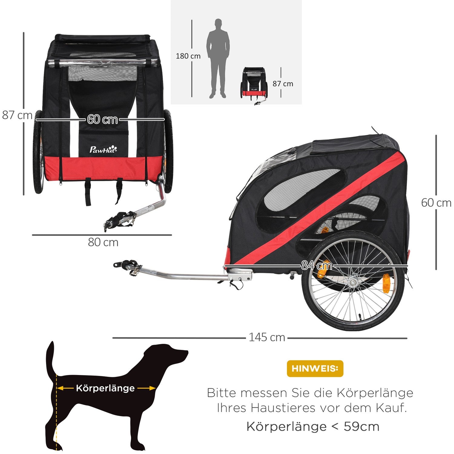 Heavy Duty All-Terrain Hundcykelvagn, väderbeständig