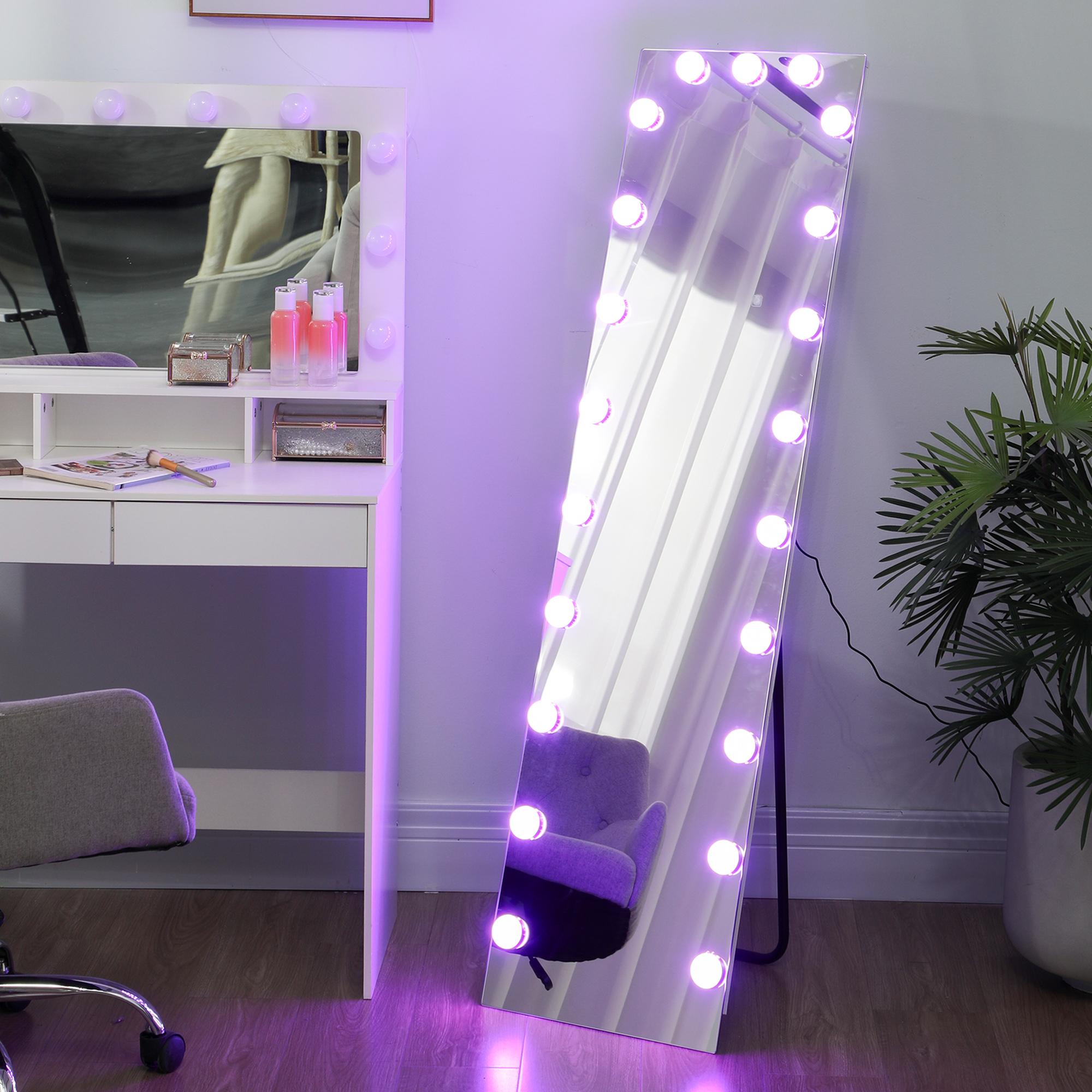 Helkroppsspegel 150x40 cm, RGB LED, Pekskärm, Minne