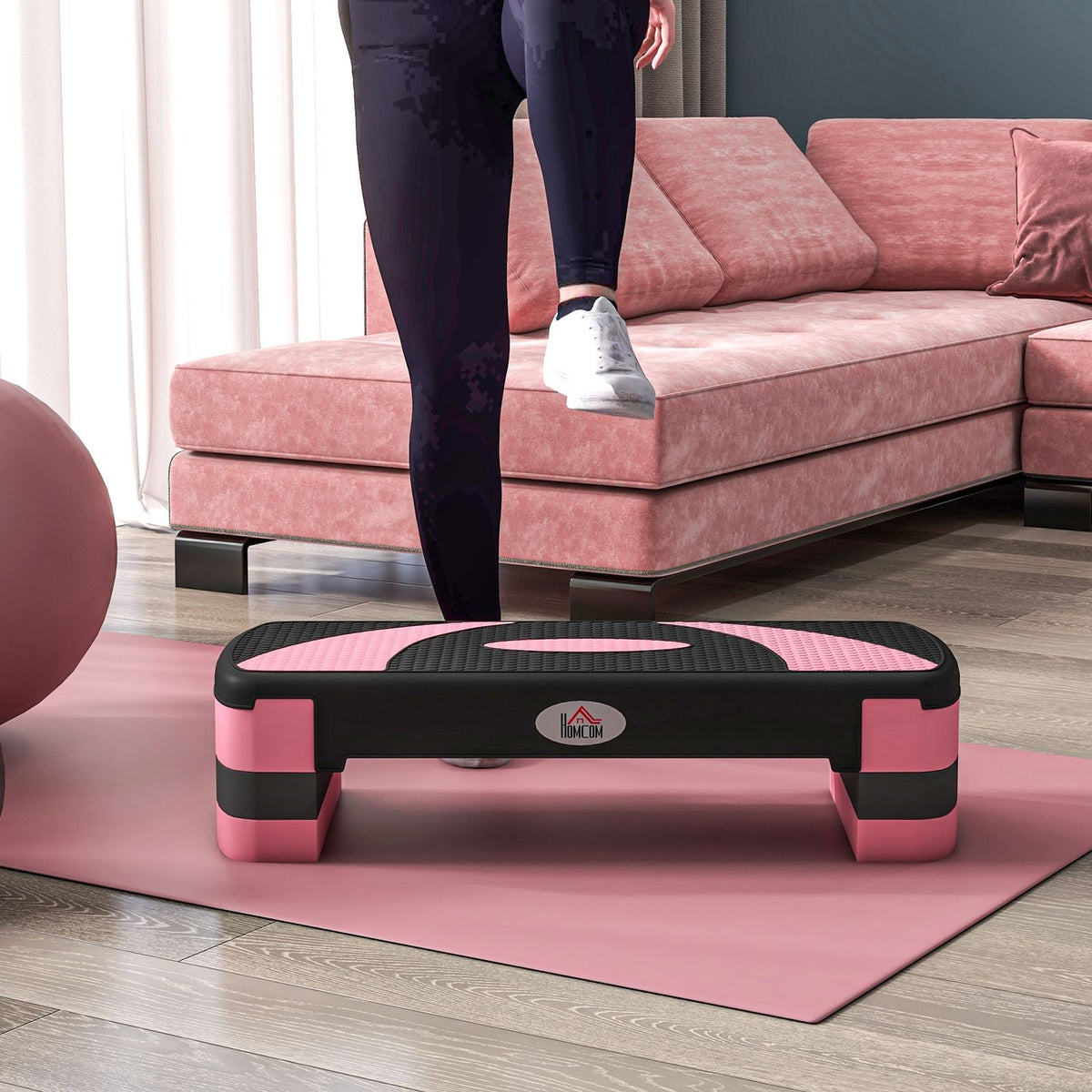 Výškově nastavitelný aerobní stepper, 3 úrovně, nosnost 150 kg