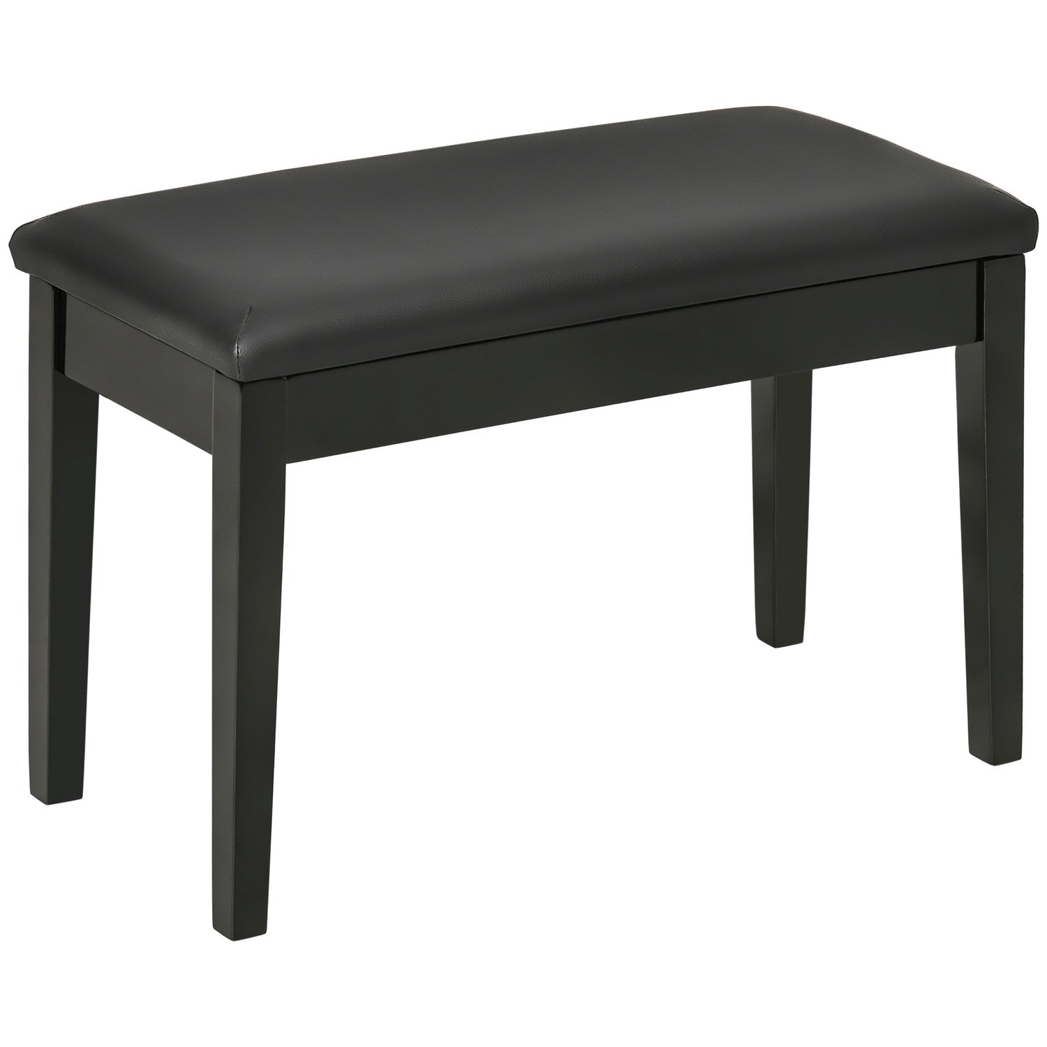 Höjdjusterbar svart pianobänk med förvaring, 75x35x49 cm
