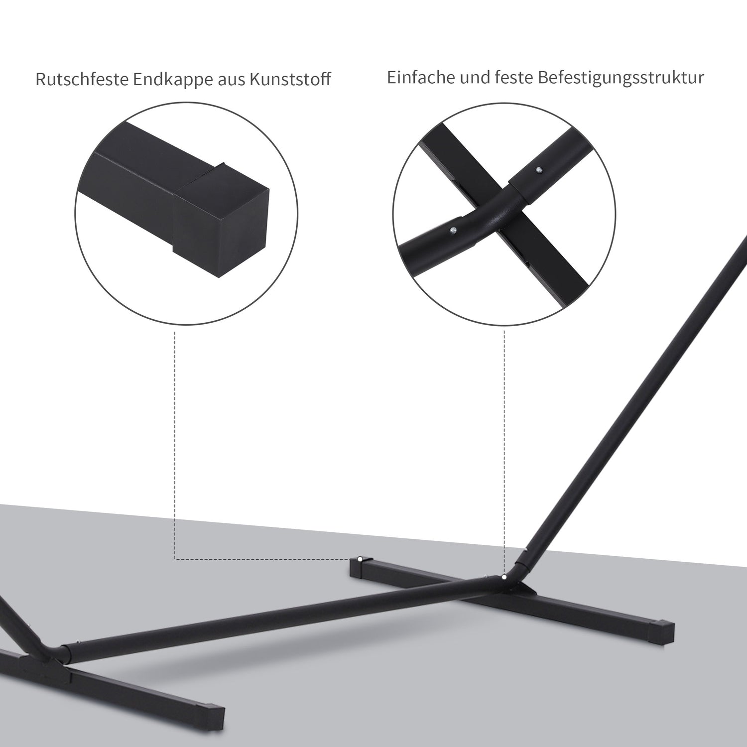 Hängmatta i metall med krokar för trädgård – 120 kg kapacitet
