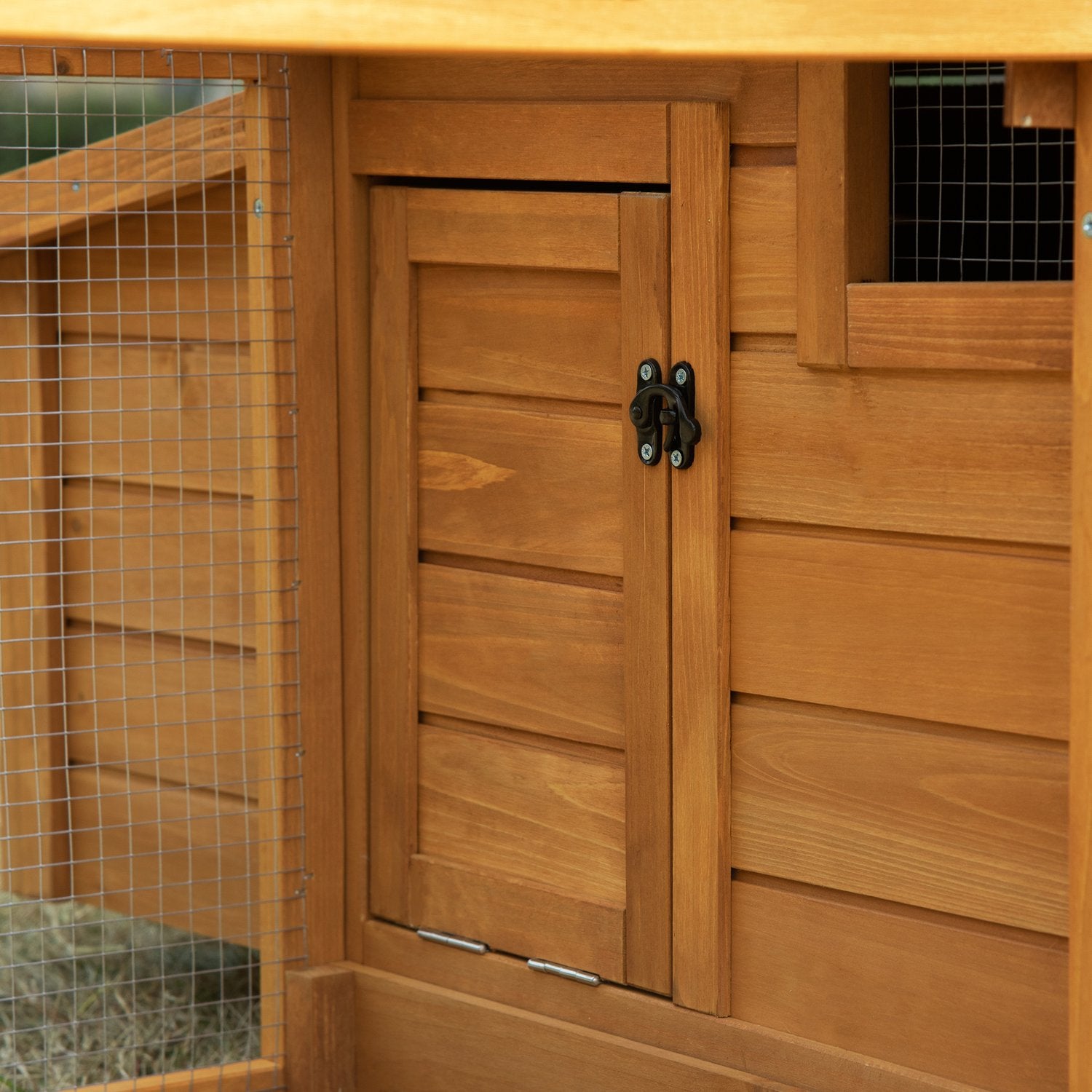 Hönshus, massivt trä, 180x92x78cm med häcklåda