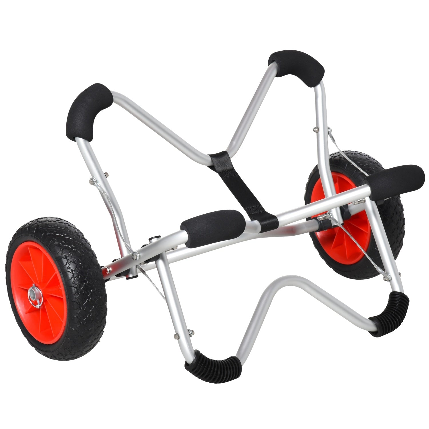 Hopfällbar kajakvagn i aluminium med PU-däck, 75 kg kapacitet