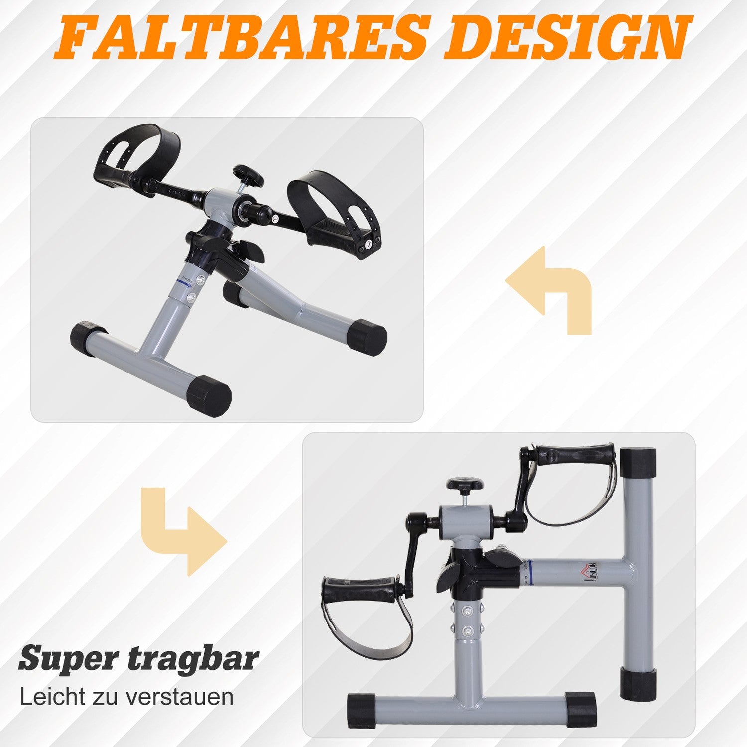 Hopfällbar minimotionscykel, ben- och armtränare, Rehab Fitness