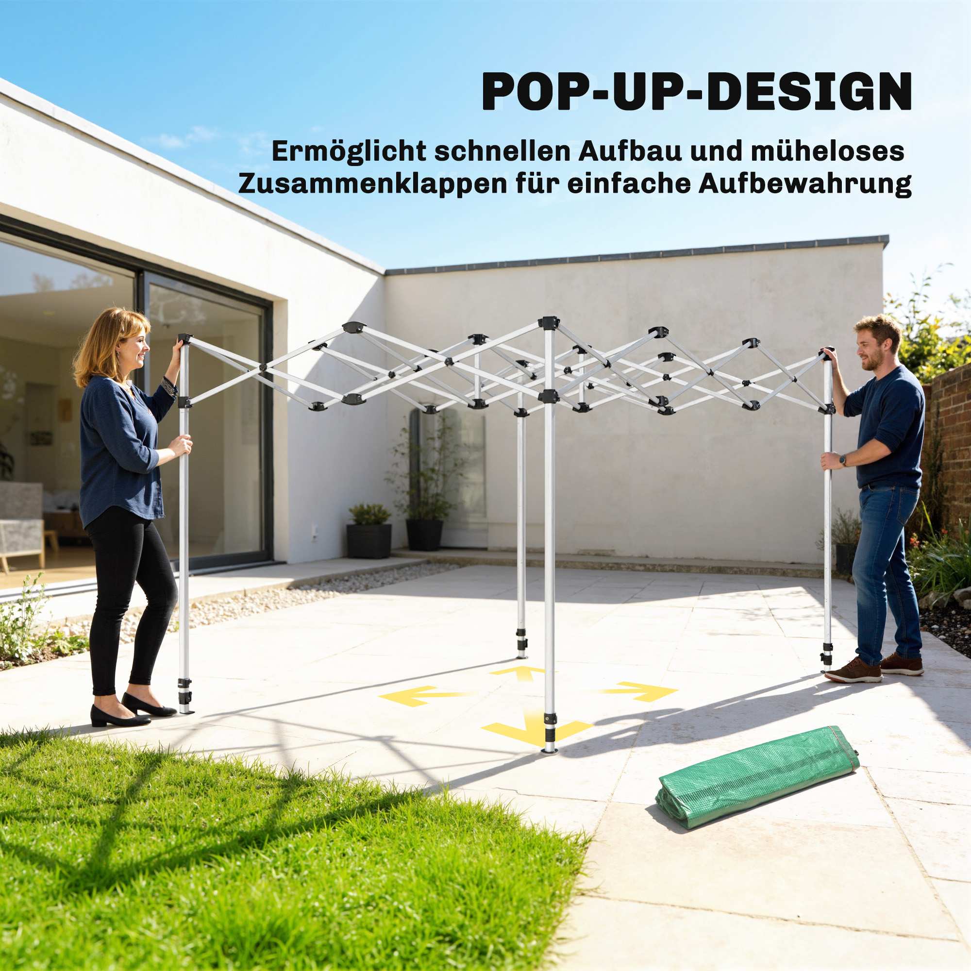 Hopfällbart popup-växthus, 295x200x270 cm, UV-skyddat