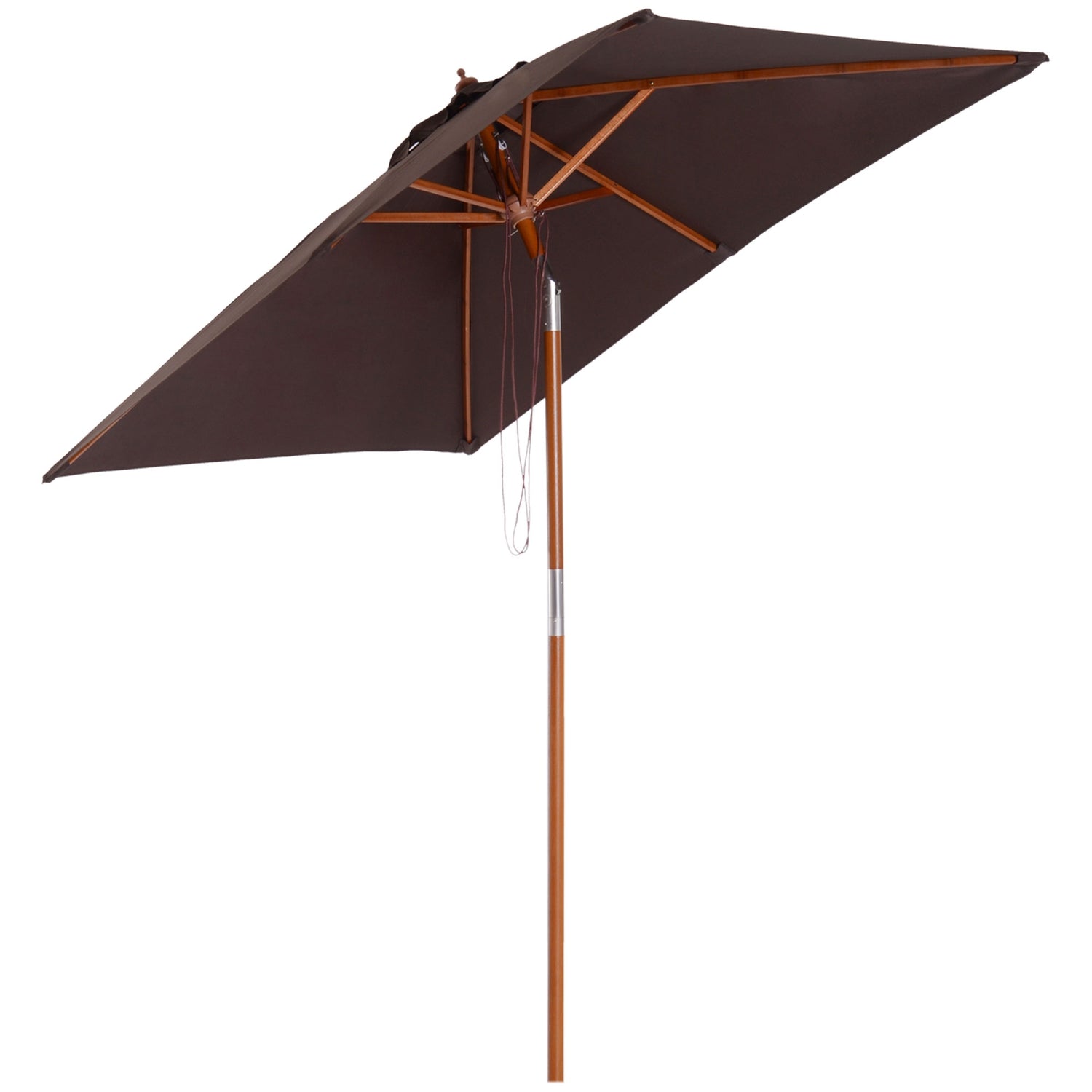 Hopfällbart trädgårdsparasoll – Justerbart gran och polyester 200x150x230 cm