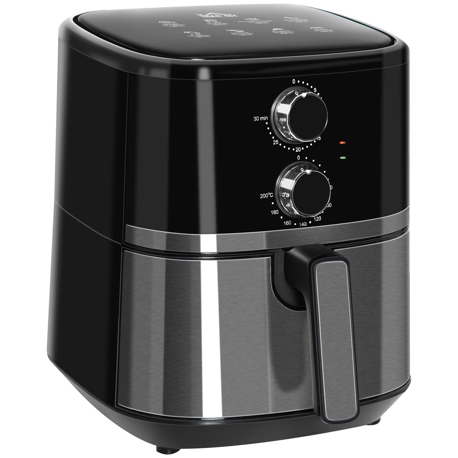 Hot Air Fryer 4,5L, 1500W, Oljefri Matlagning, Svart