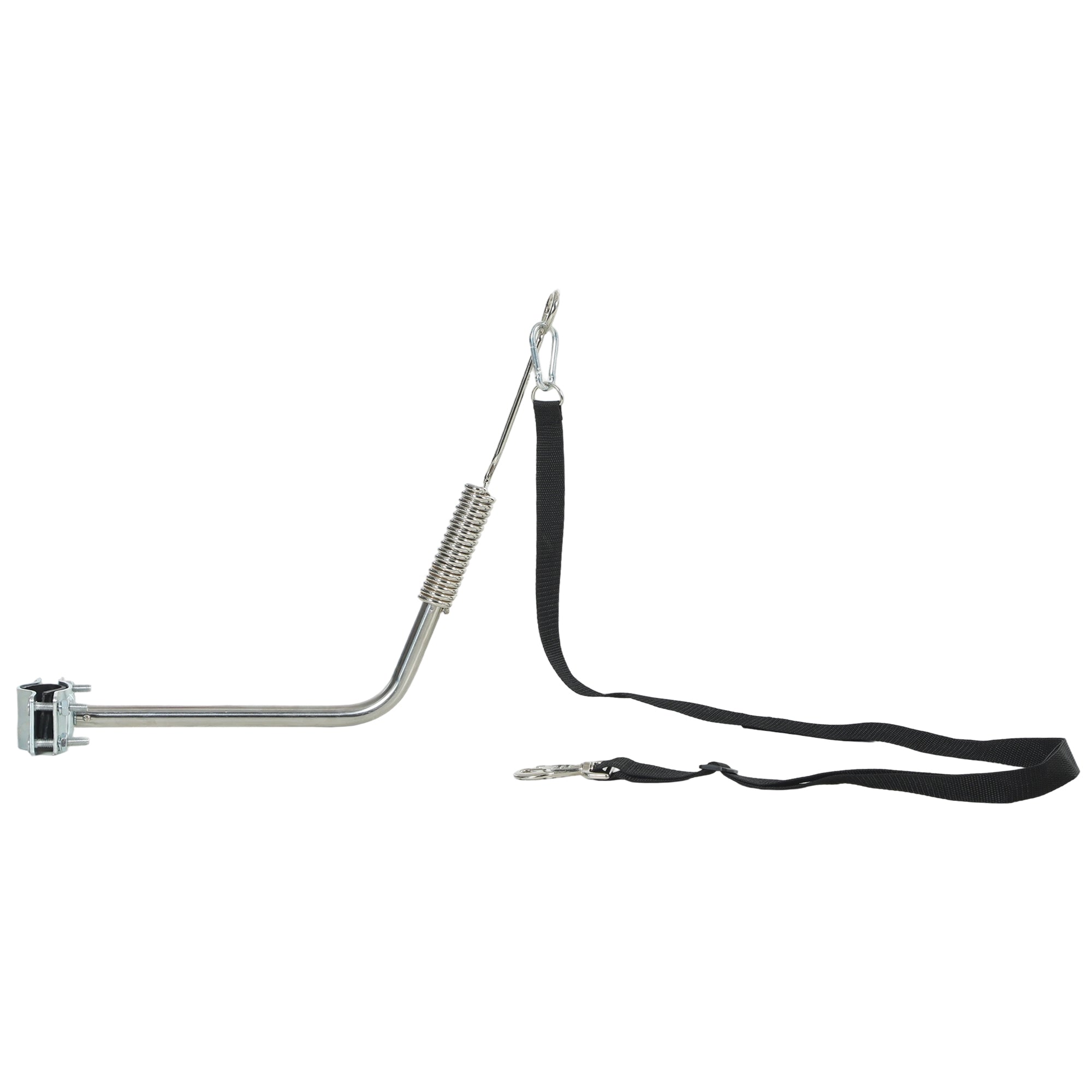 Hundcykelkoppel med stötdämpare, justerbart, silver/svart