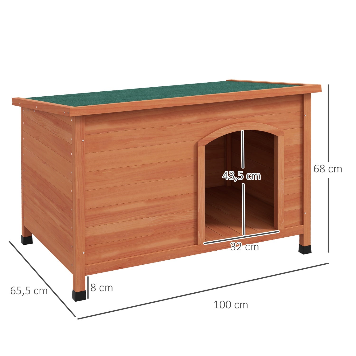 Dřevěná psí bouda, vyvýšená, s odnímatelnou podlahou, 100 cm