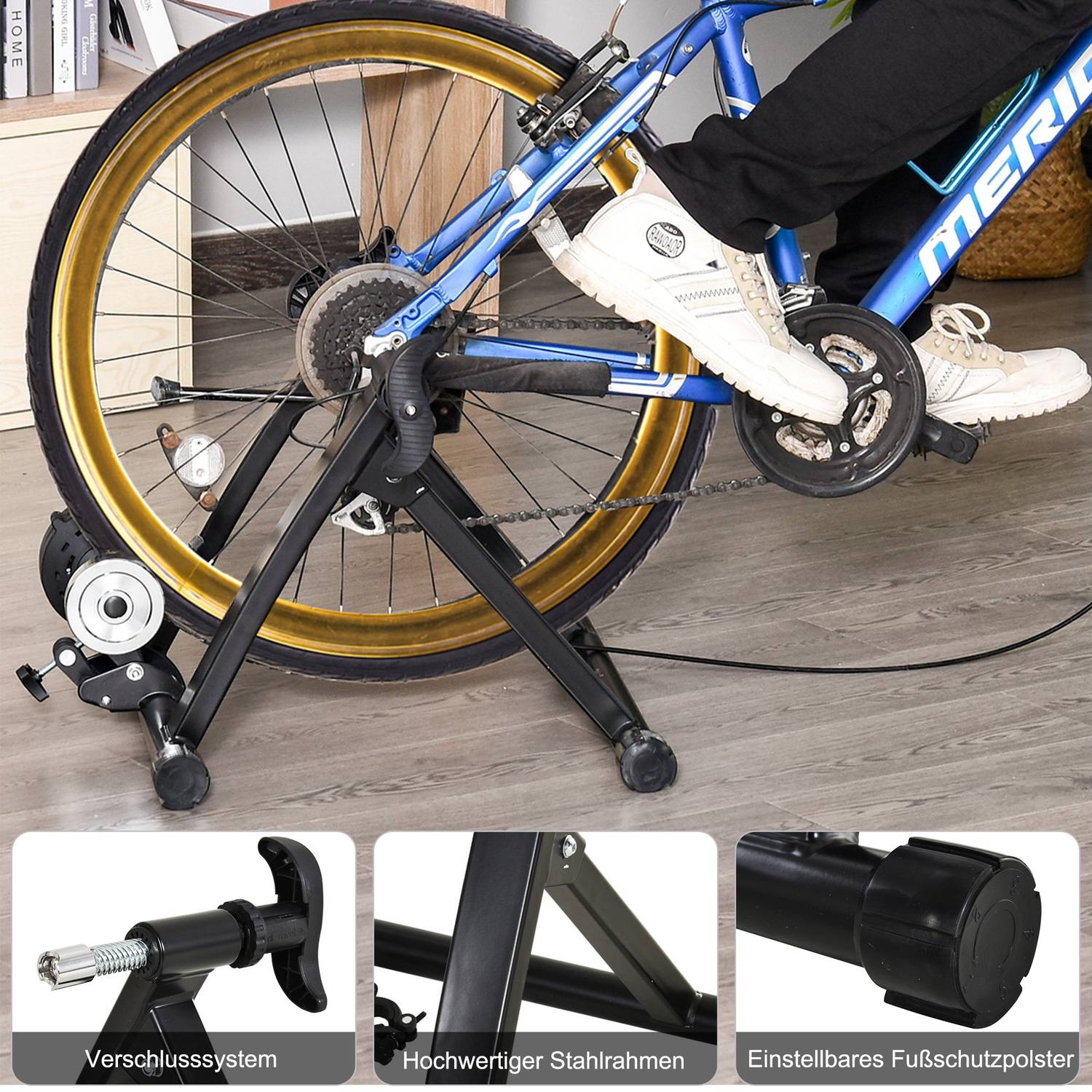 Indoor Bike Trainer – Magnetisk, hopfällbar, 26""-29"" hjul
