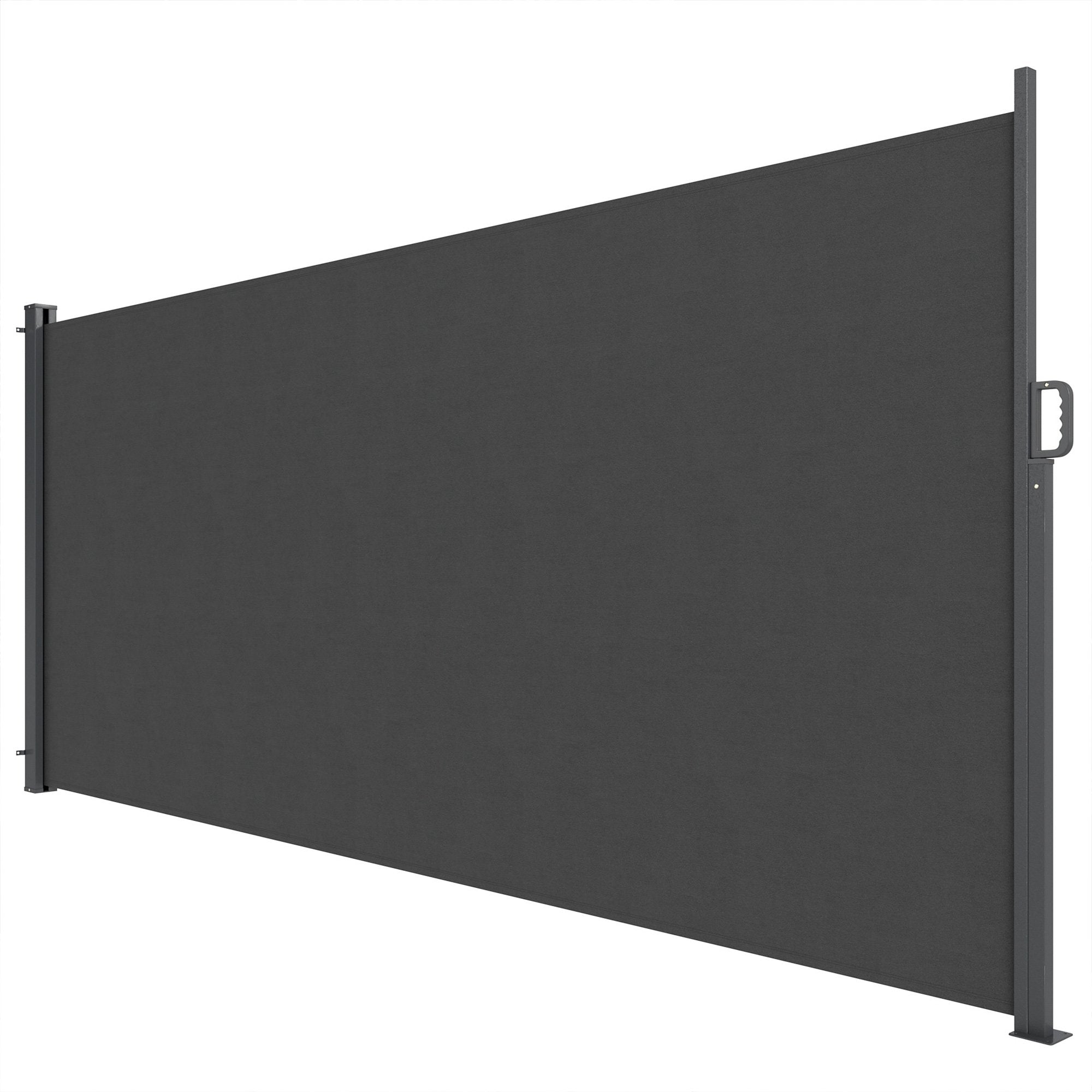 Infällbar utomhusskärm, vattentålig, UV 50+, 420x185 cm, mörkgrå