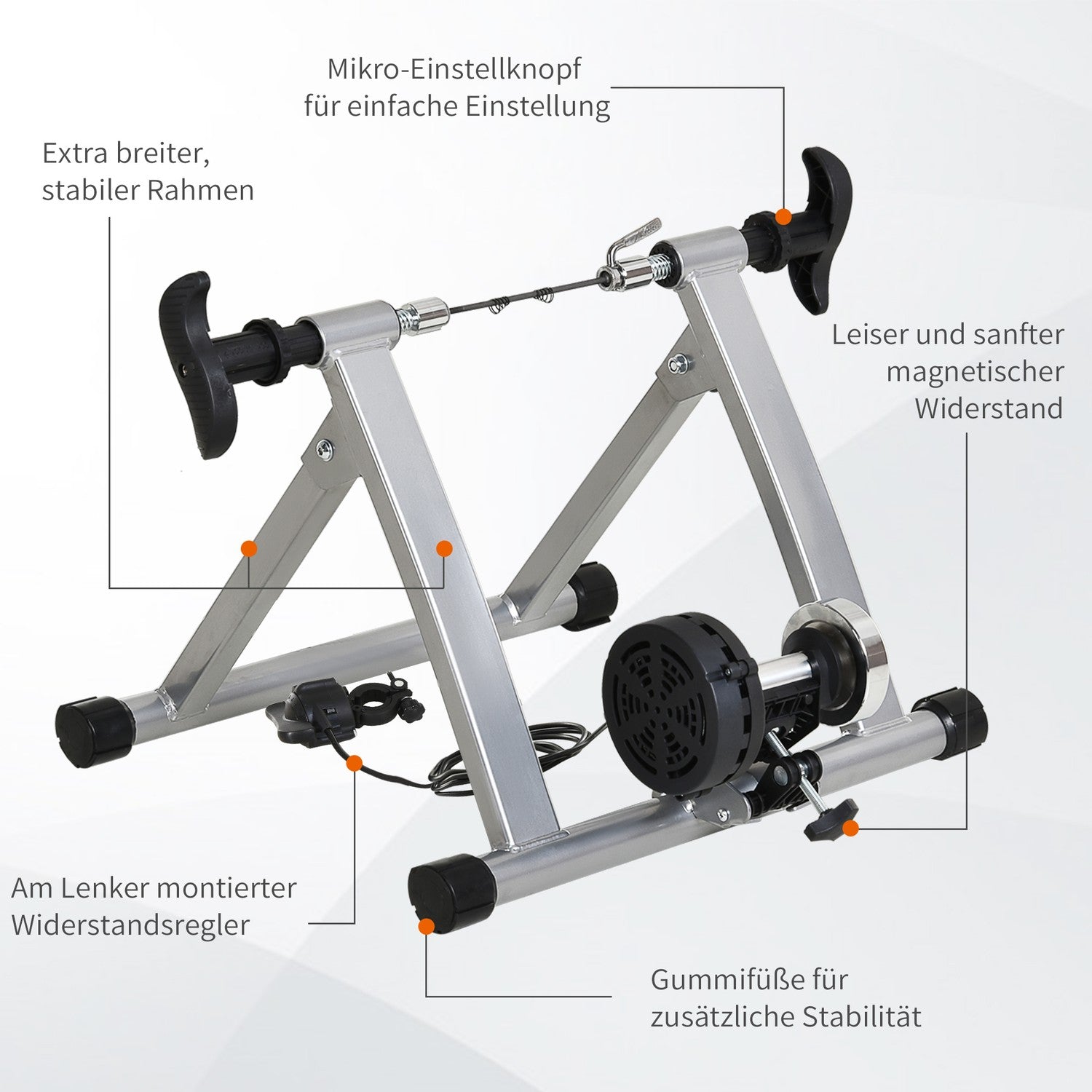 Inomhuscykeltränare, vikbar magnetisk, passar 26""-28"" hjul
