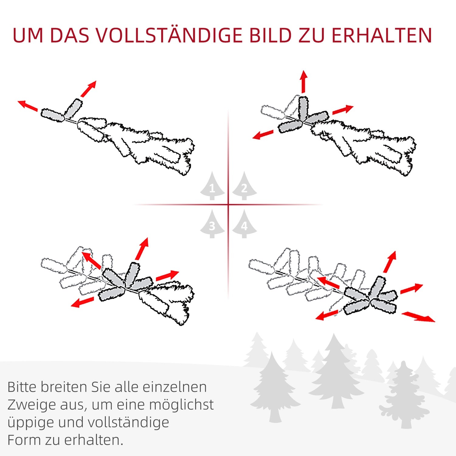 Juldekorationsset med LED – träd, krans, krans