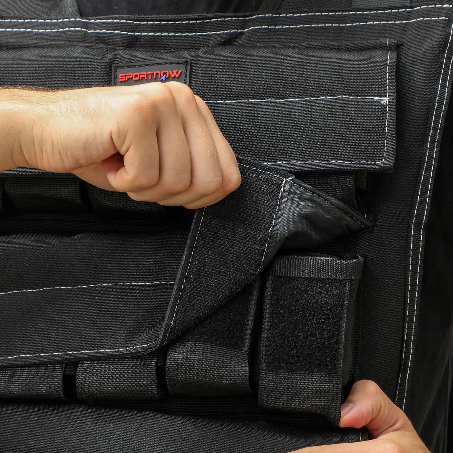 Nastavitelná zátěžová vesta 15 kg s reflexními pruhy pro fitness