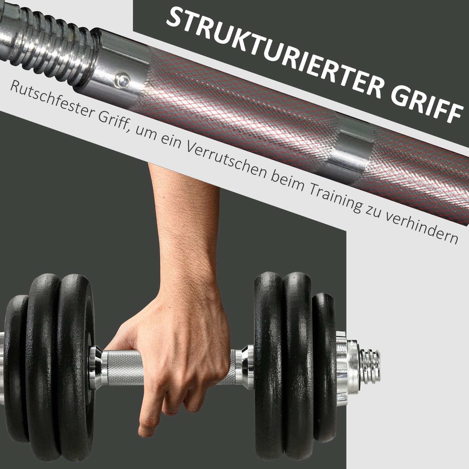 Justerbar 30 kg hantelset med 12 viktskivor