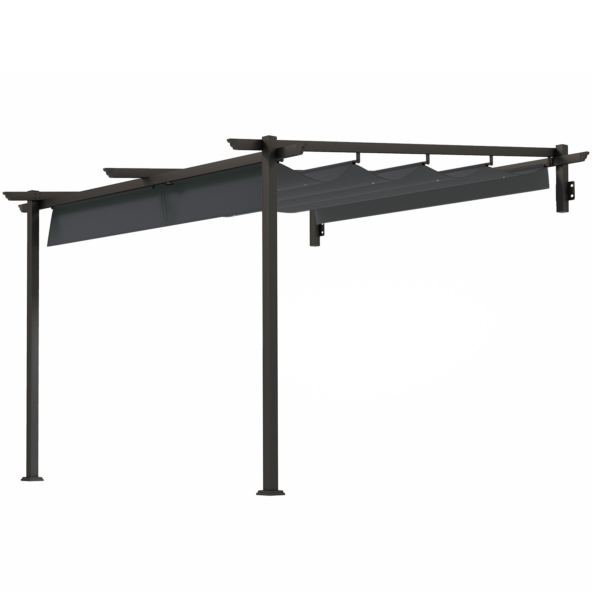 Nastavitelná hliníková pergola, 3x3m, tmavě šedá, ochrana proti slunci