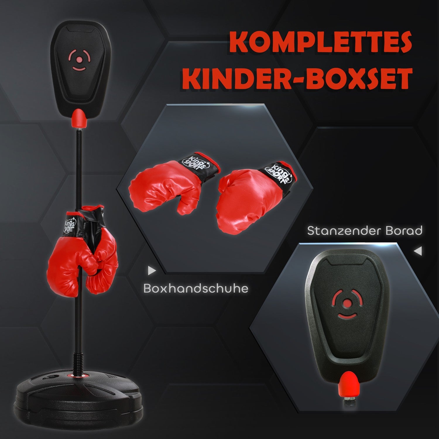 Nastavitelný boxovací pytel, 88-124 cm, s rukavicemi, černý