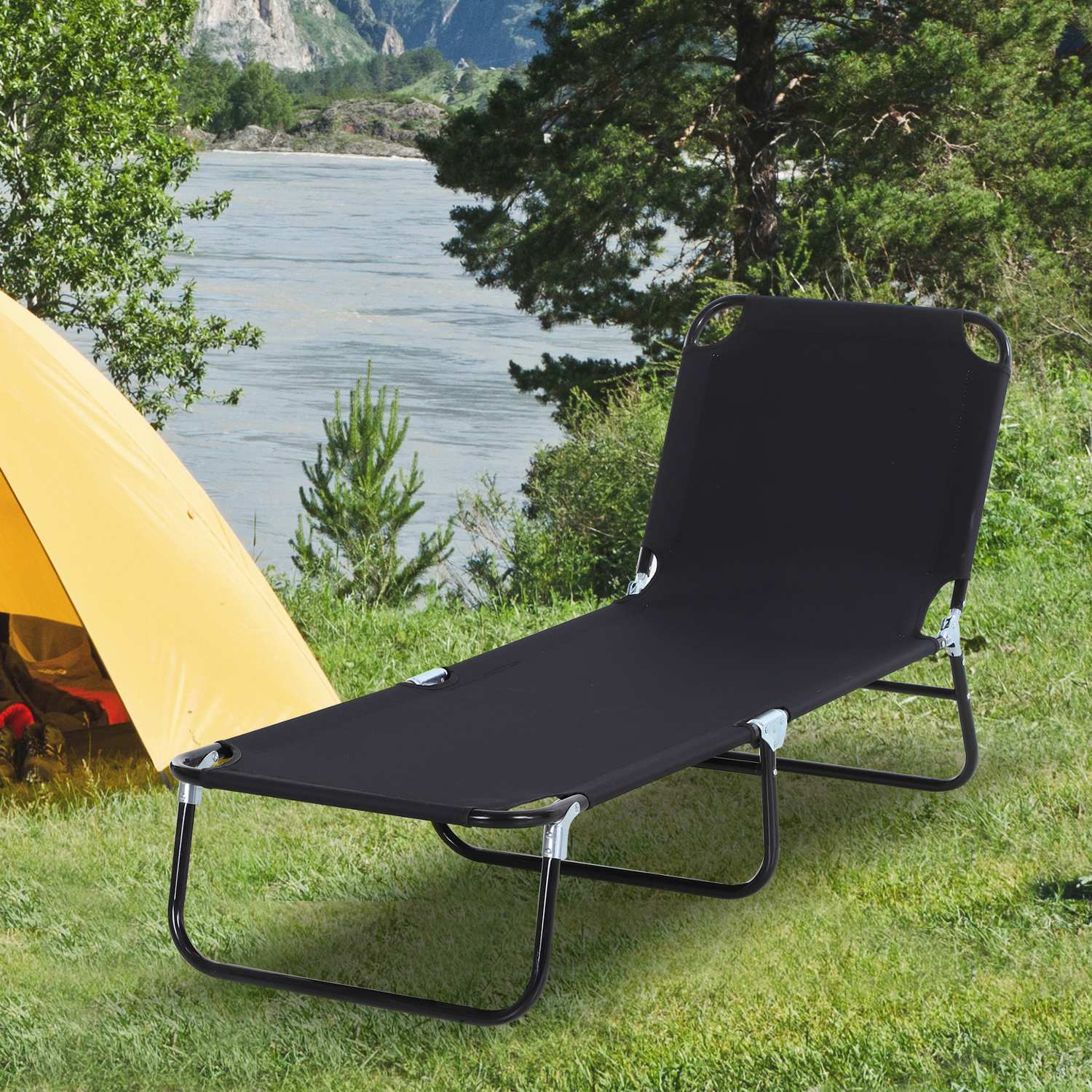 Justerbar solstol för trädgård eller balkong – 188 x 56 x 28 cm