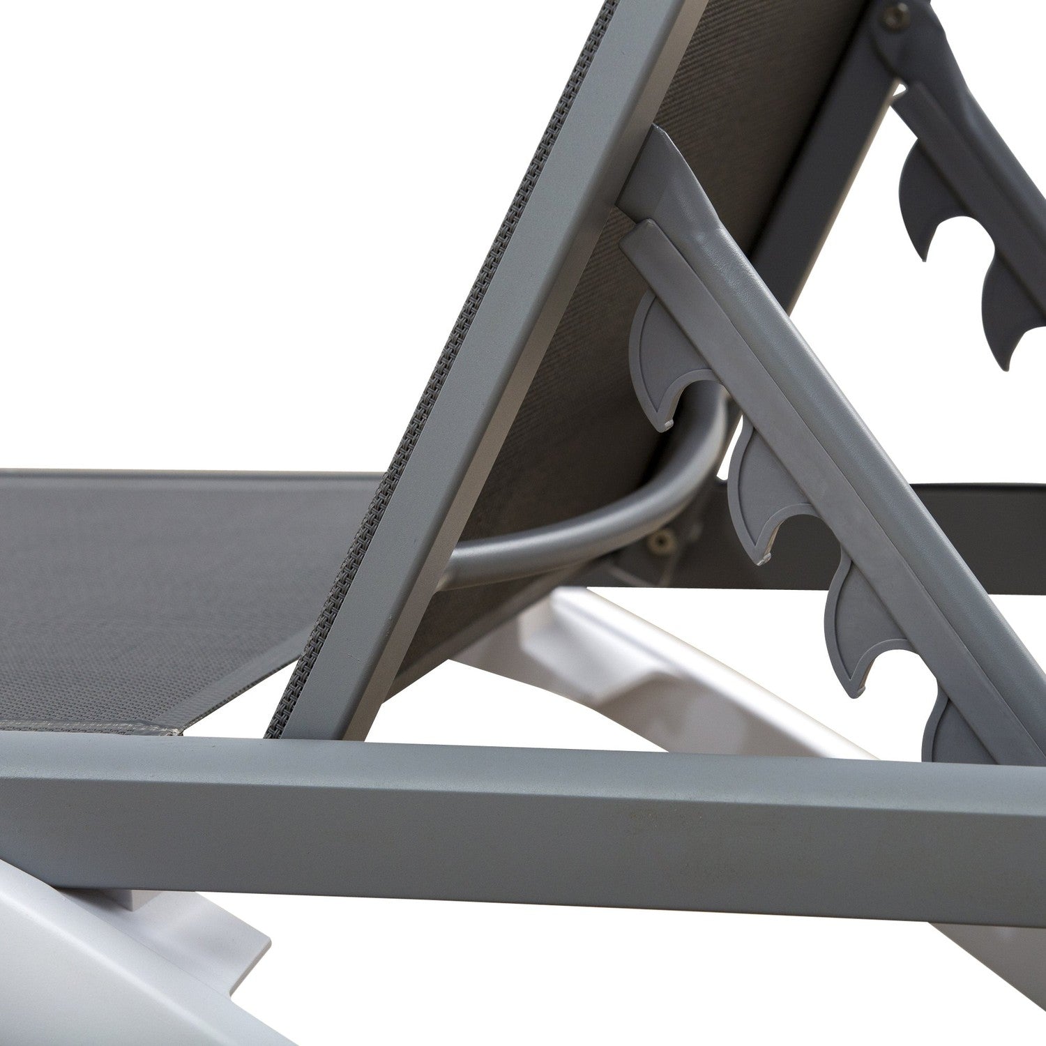 Justerbar solstol i aluminium – Ergonomisk grå/vit