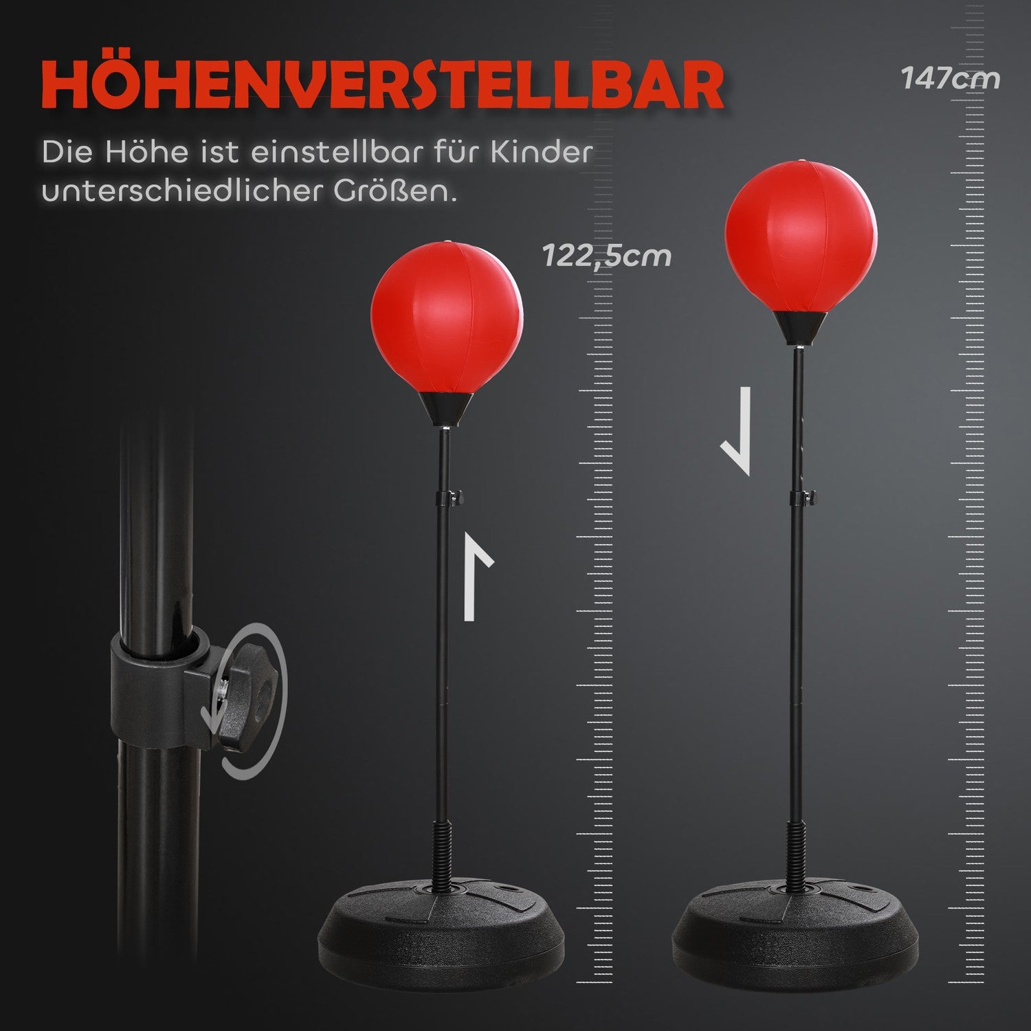 Nastavitelná dětská boxovací sada s rukavicemi, 122,5-147 cm