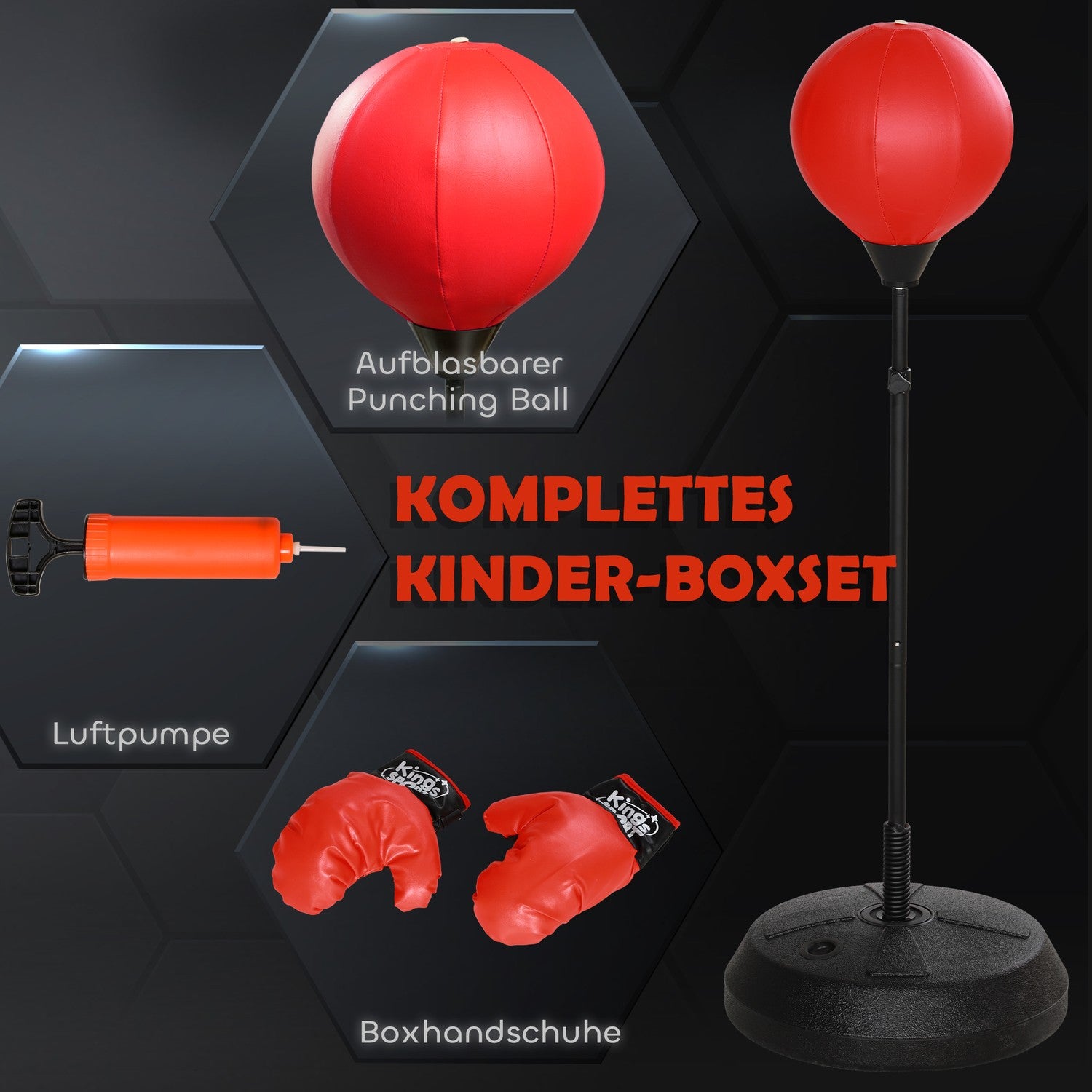 Nastavitelná dětská boxovací sada s rukavicemi, 122,5-147 cm