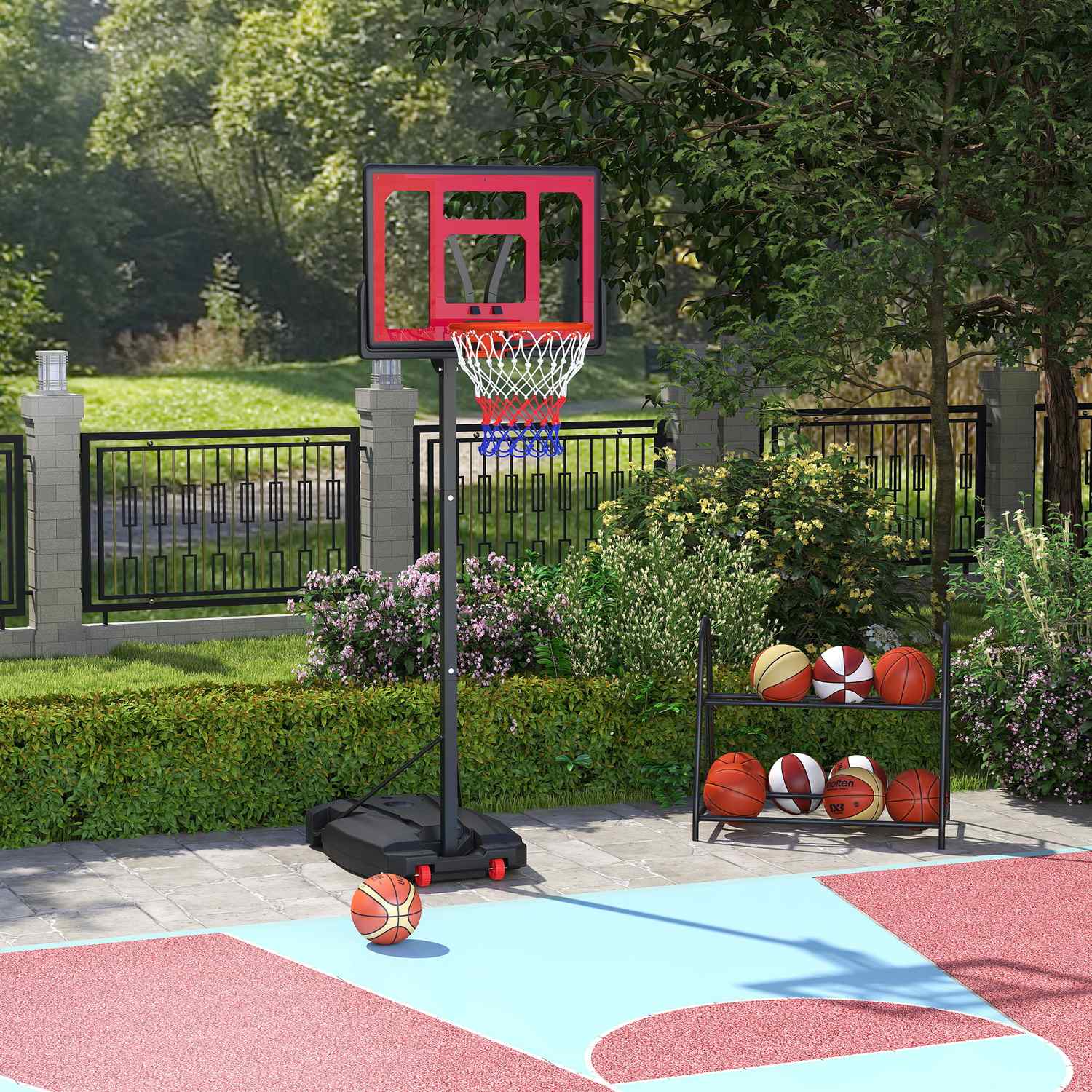 Nastavitelný venkovní basketbalový koš pro děti, 200–260 cm