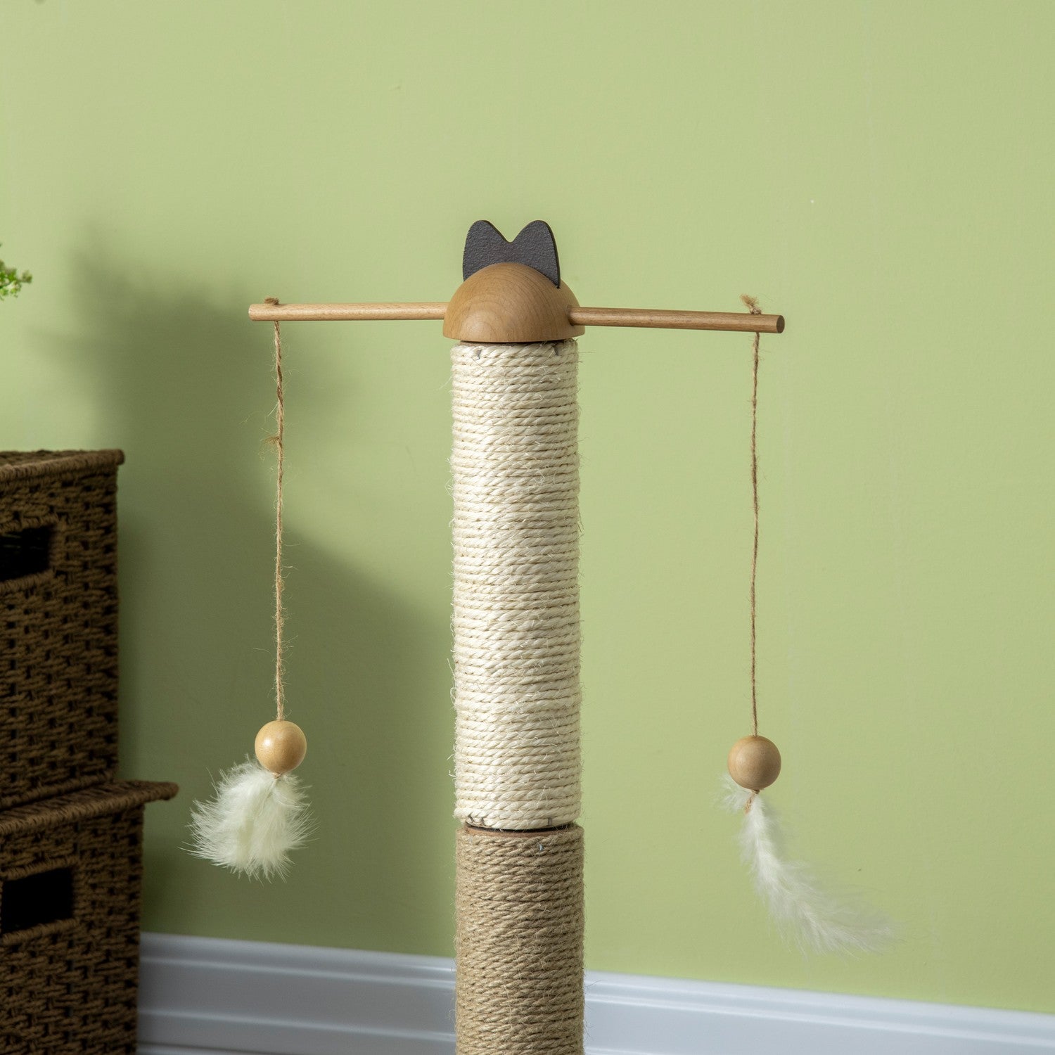 Kattklätterträd med skrapbräda & leksakskula, 56 cm
