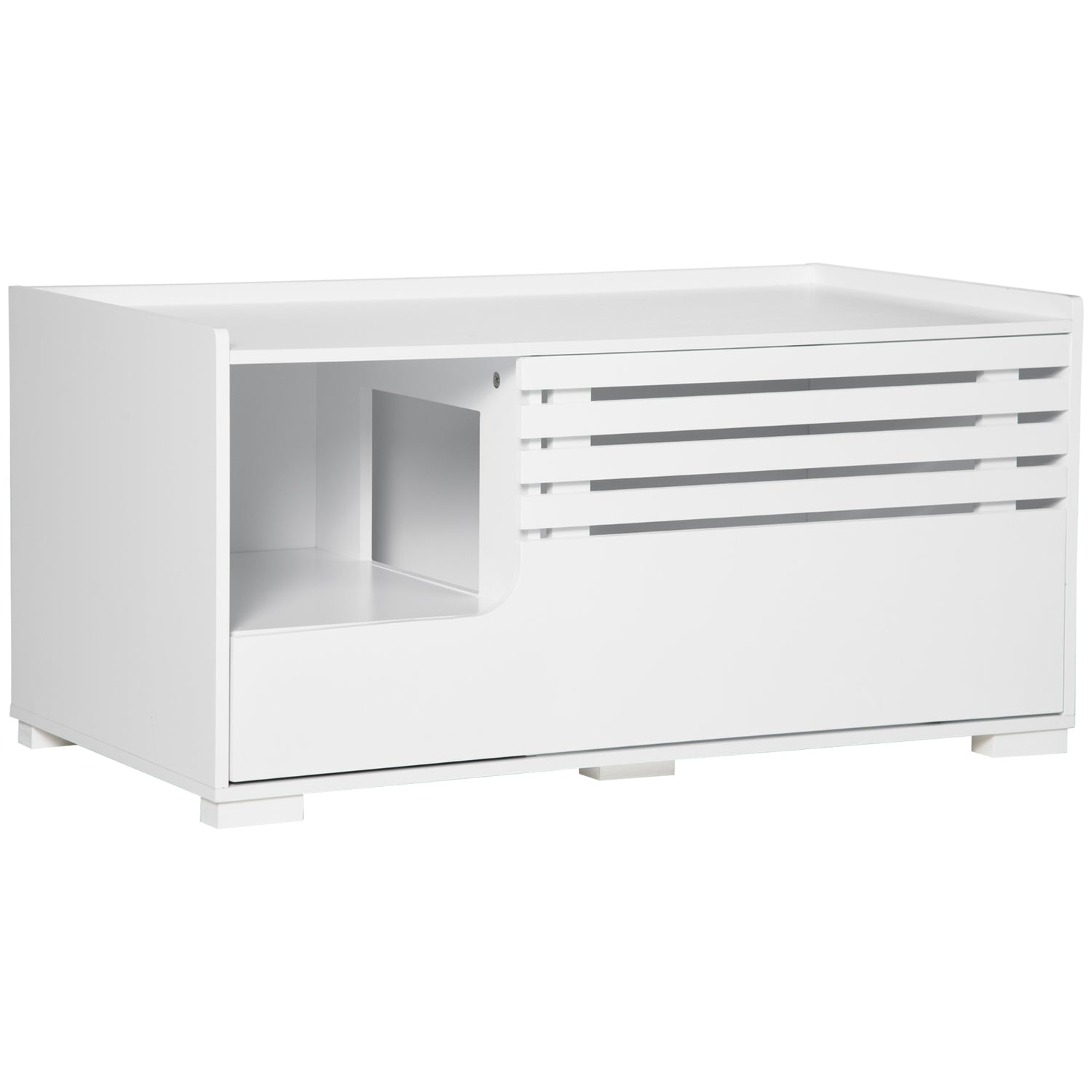 Kattskåp – Sidobord, vit MDF