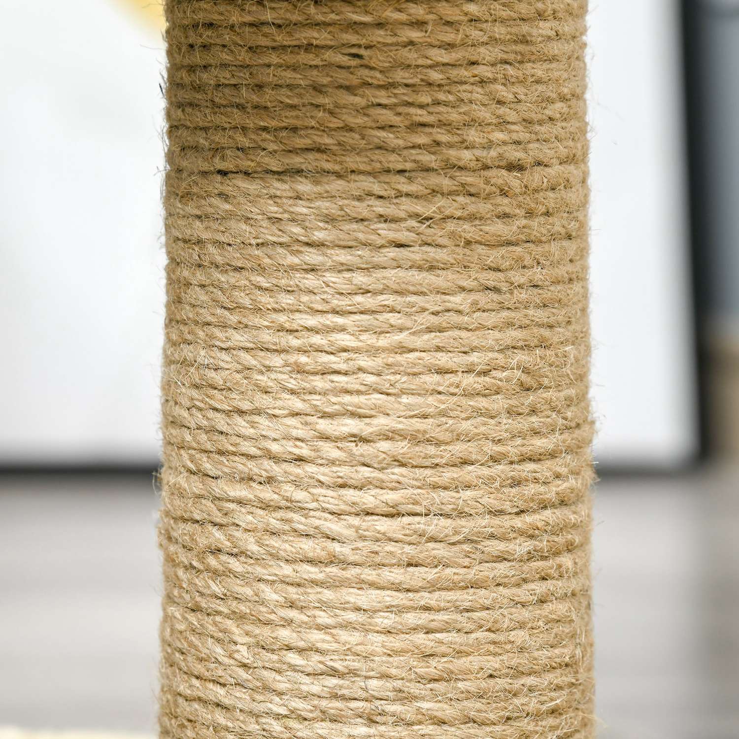 Kattskrapstolpe, jutestam, leksaker, kaki/brun, 40x30x56cm