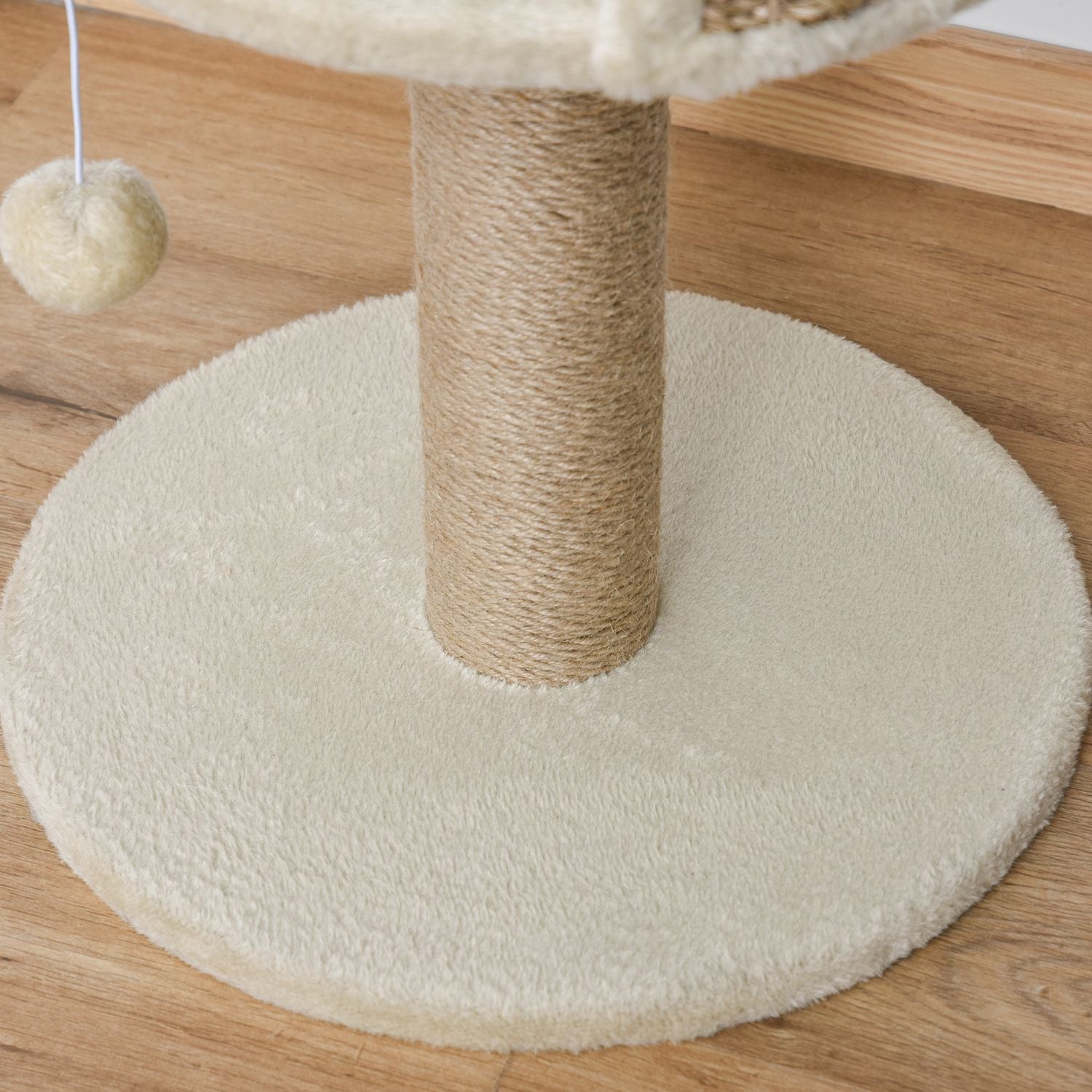 Kattskrapstolpe med jute och lekboll, 49 Cm